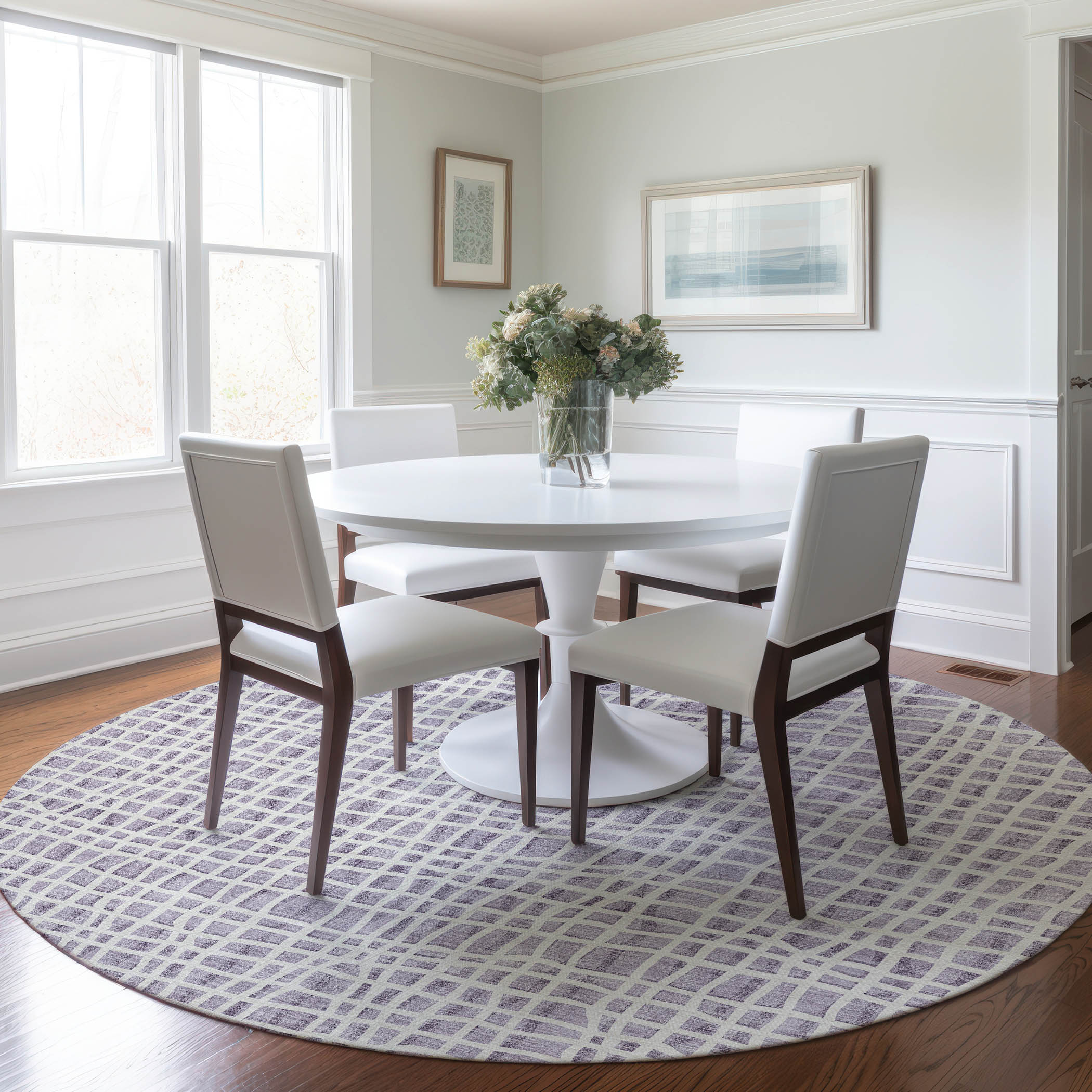 Addison Rugs ACN729LL8RO Chantille ACN729LL 8 x 8 (ft) Polyester Lilac Round Indoor/Outdoor Geometric Machine washable Area rug