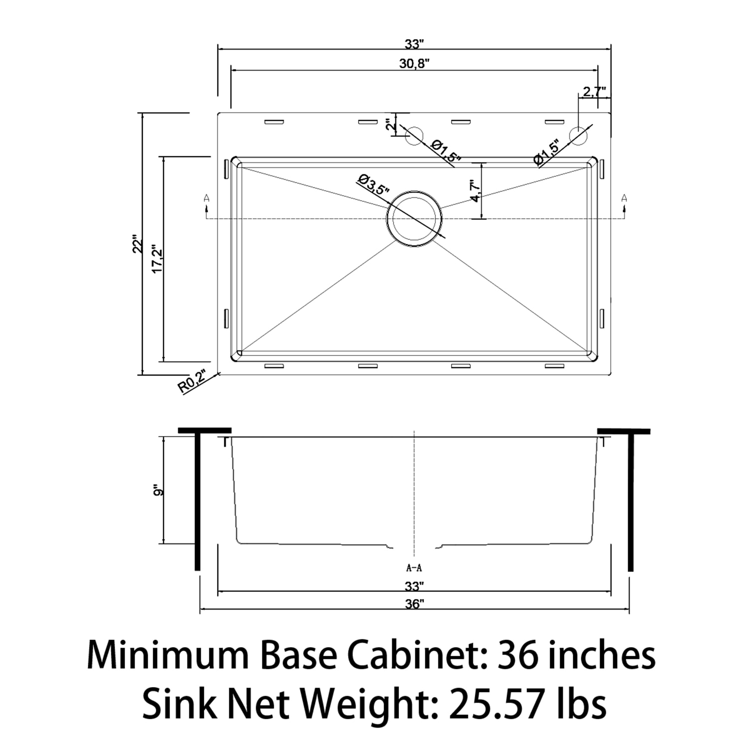 Sinber HT3322S-BR Kitchen-Sinks - View #8