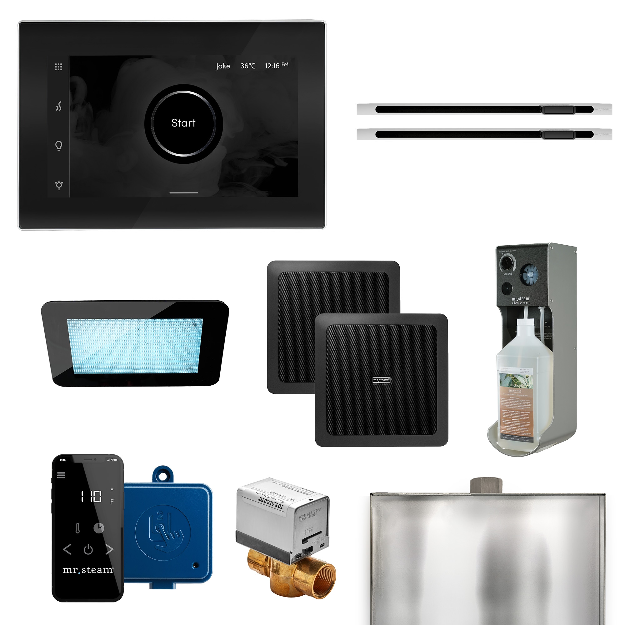 Mr. Steam XDRM1BKXLMB Xdream Max Linear 500-Watts Matte Black Steam generator control kit