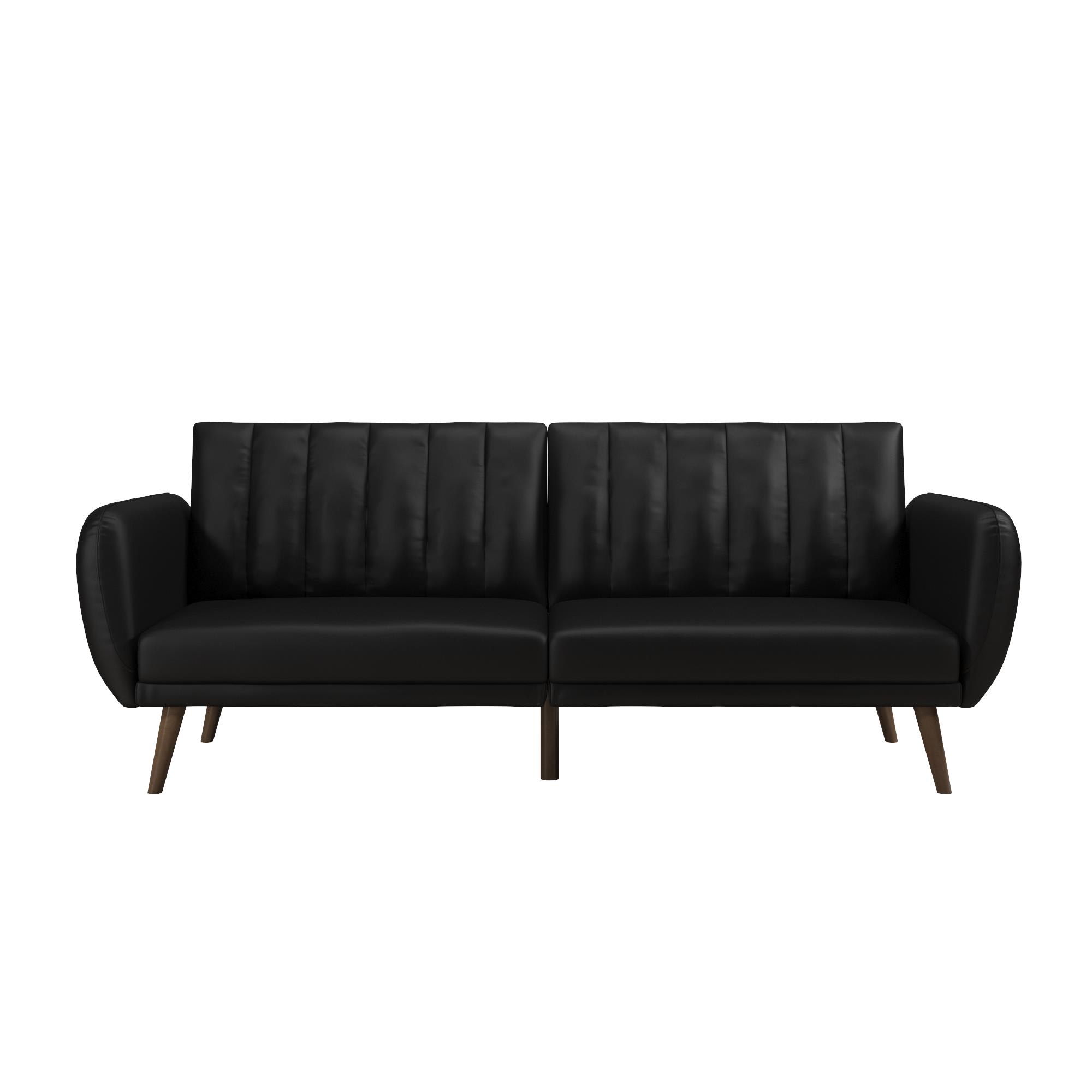 The Novogratz Novogratz Brittany Futon, Black Faux Leather