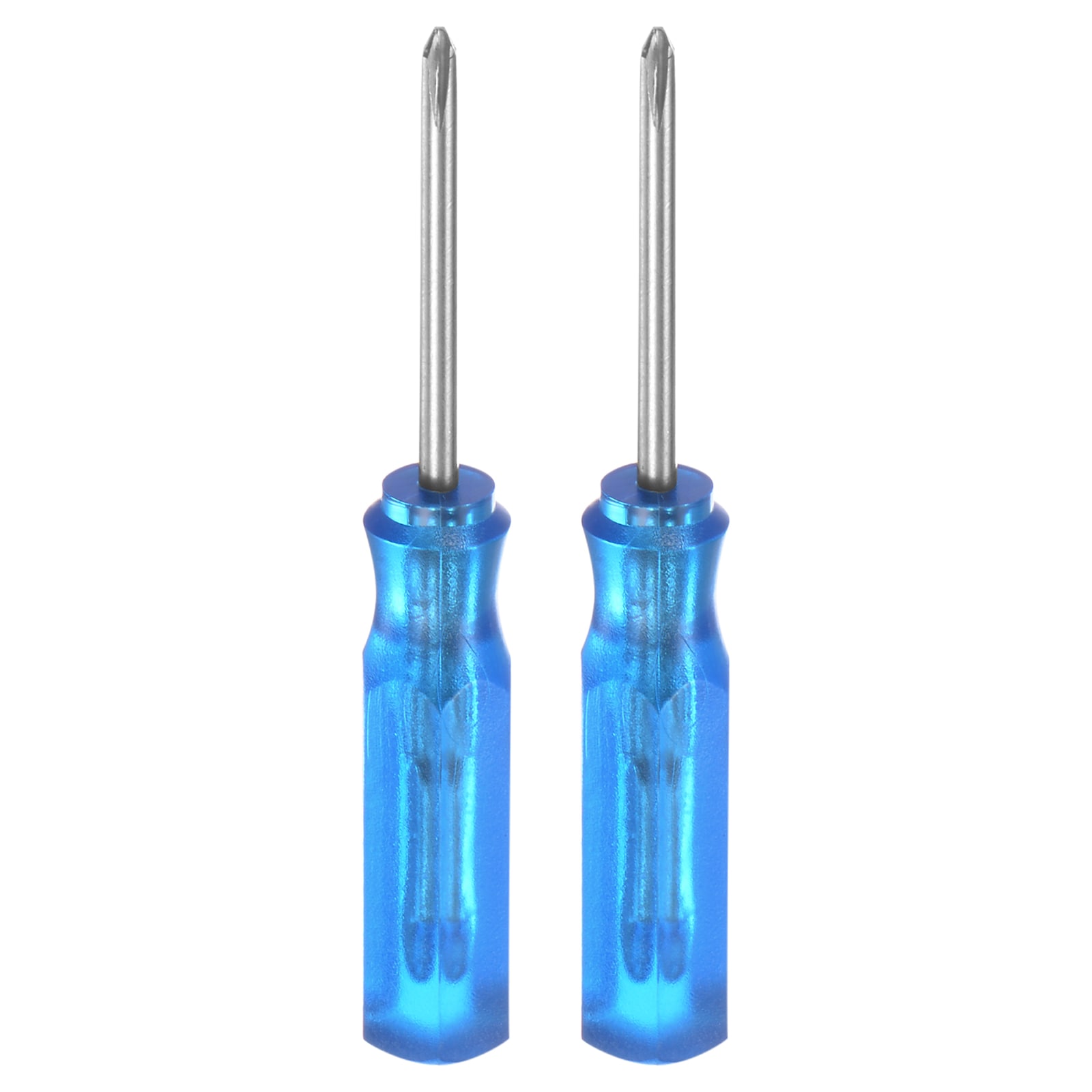 Harfington 2pcs PH0 Mini Phillips Screwdriver 1.5mm Magnetic Cross Head 45mm Length for Small Appliances Repairs Blue #S26031000UX4211