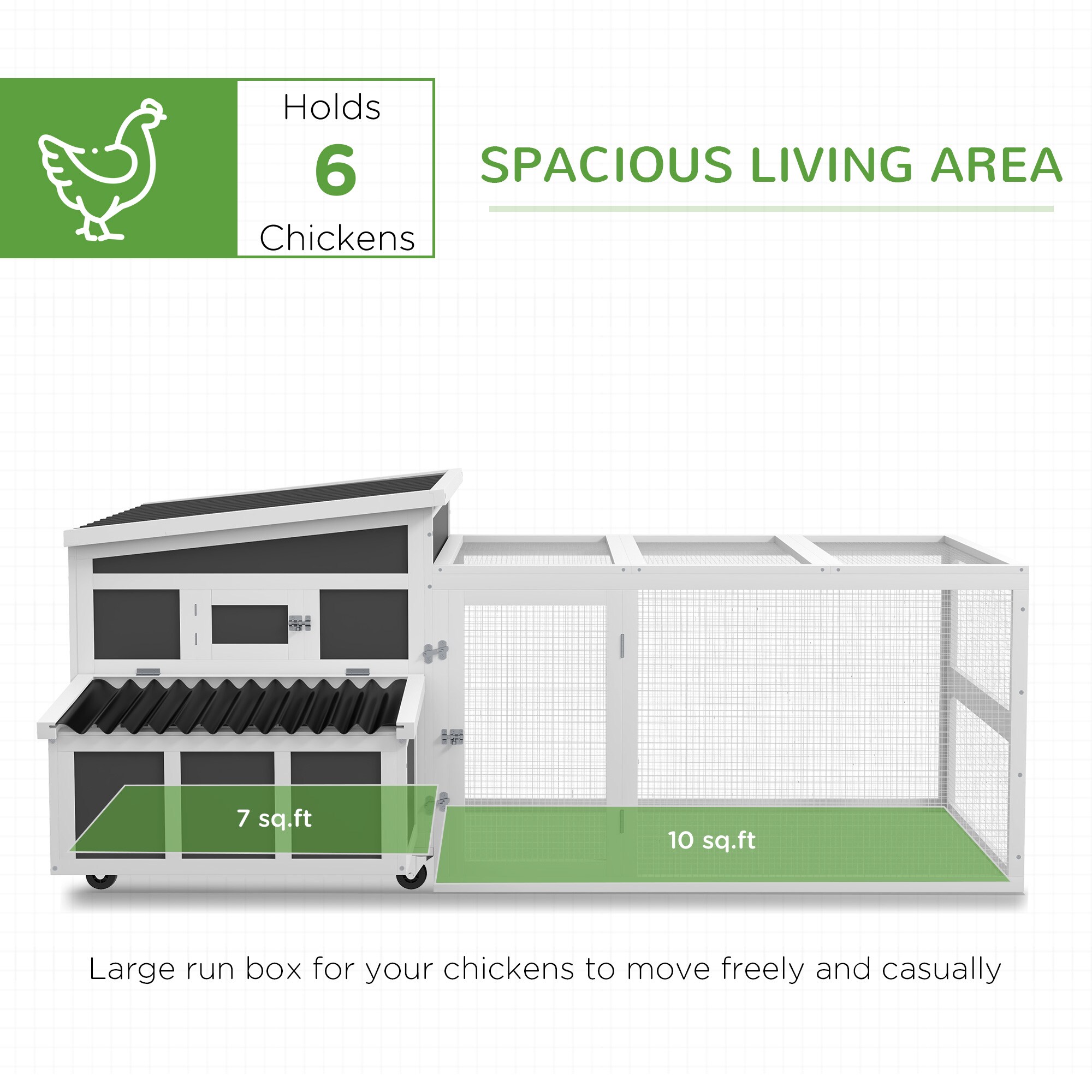PawHut D51-408V00CG Chicken-Coops-Rabbit-Hutches - View #7