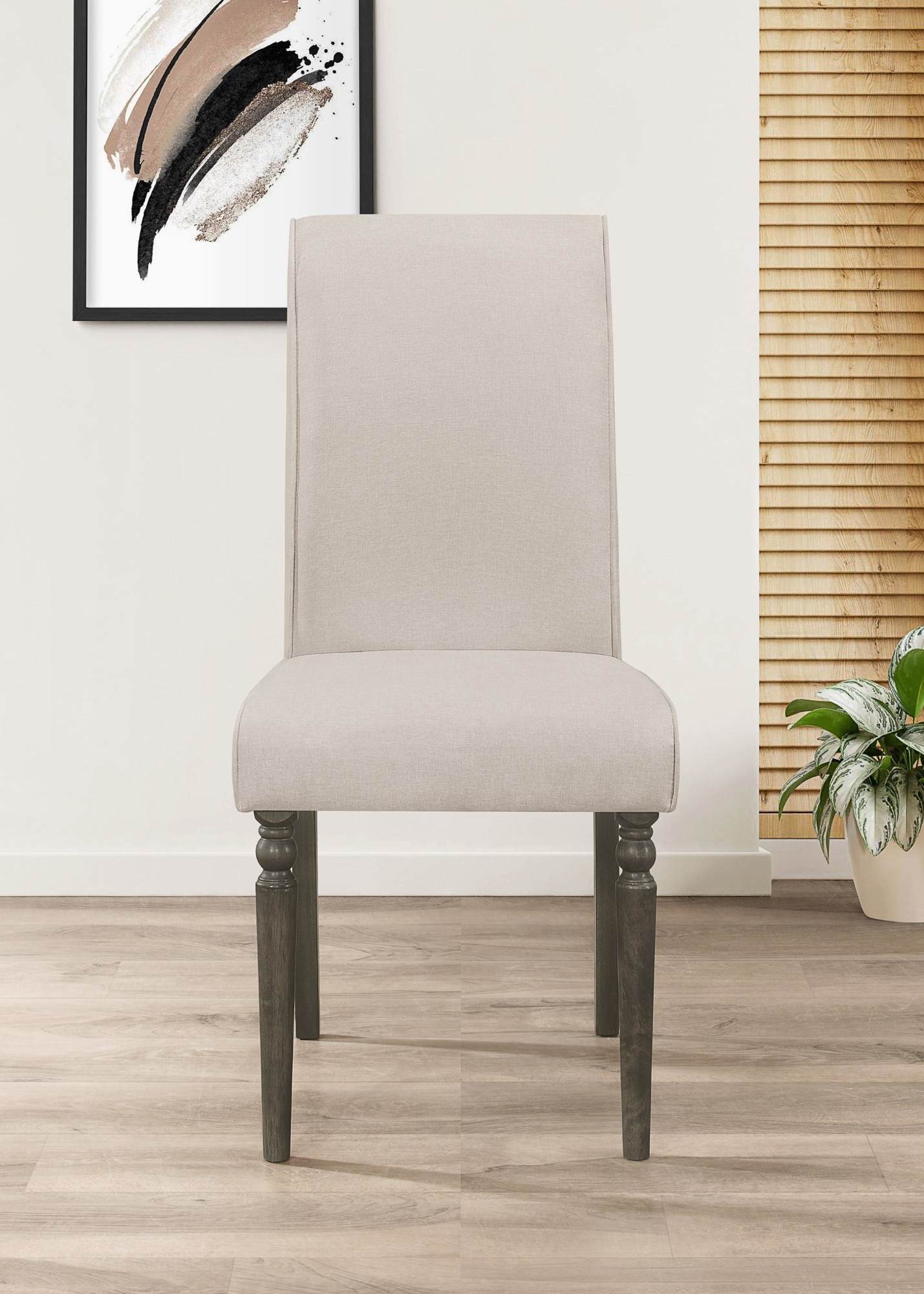 Home Design 60021-411 Set of 2 Upholstered Dining Side Chair (Wood Frame)