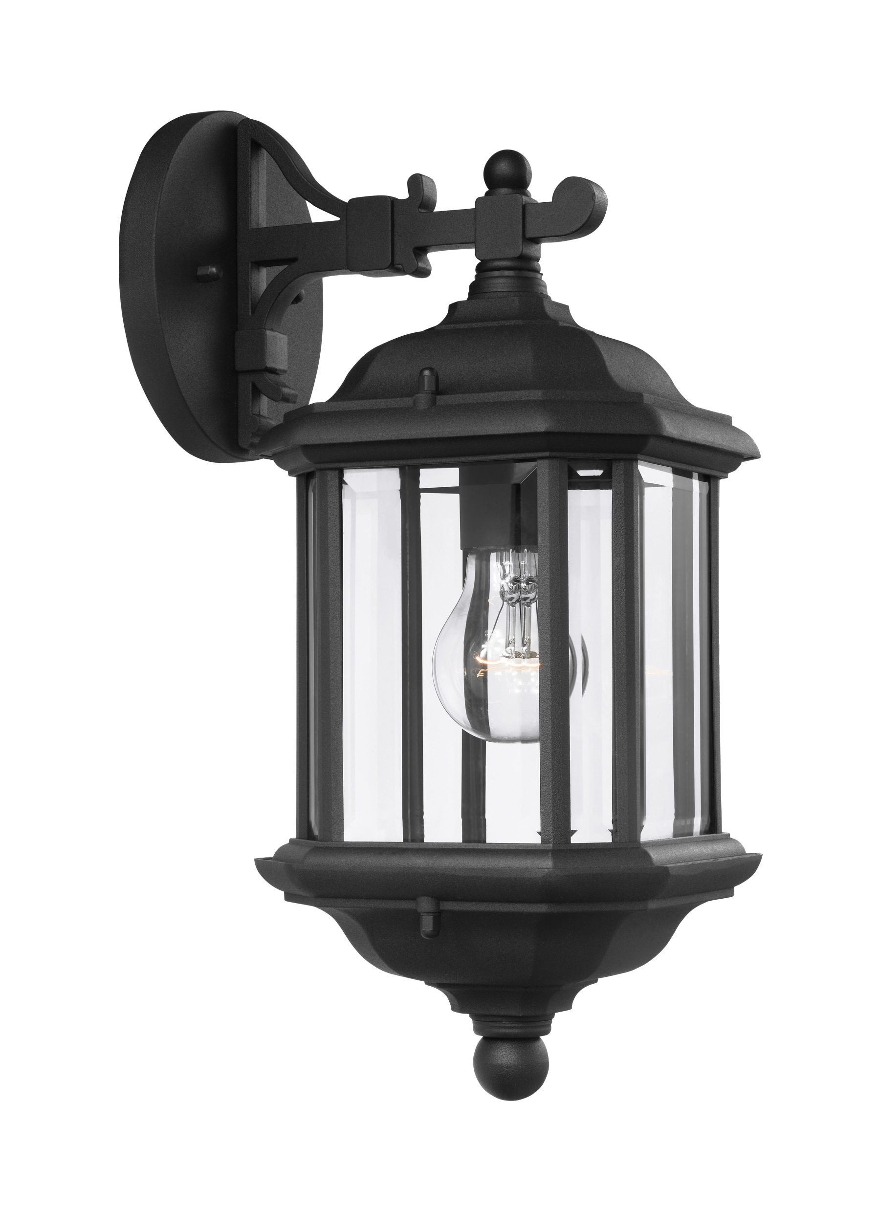 Kent Black Bronze Outdoor Wall Lantern with Clear Glass