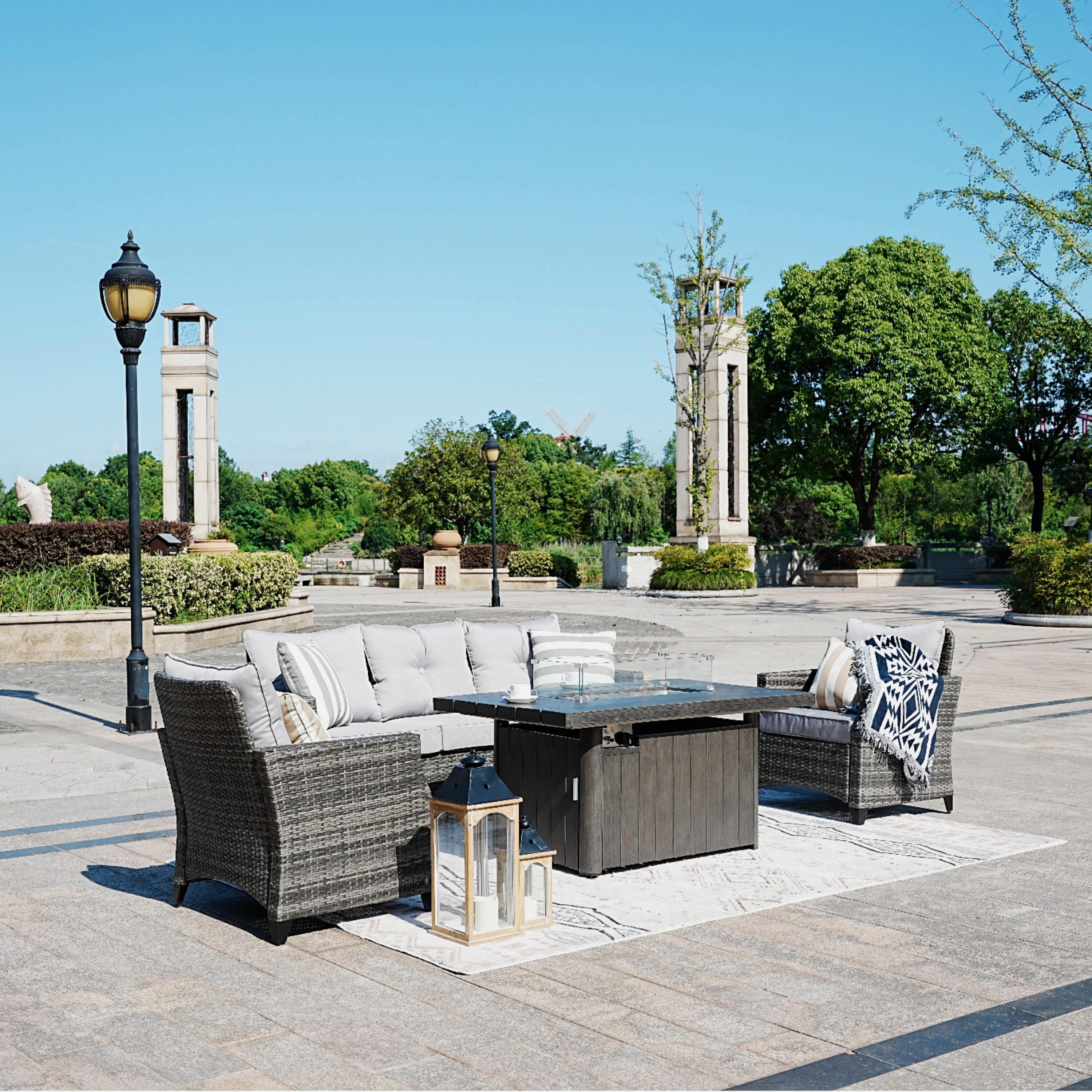 Direct Wicker DWG-1802P&2334TA-GR Patio-Conversation-Sets - View #2