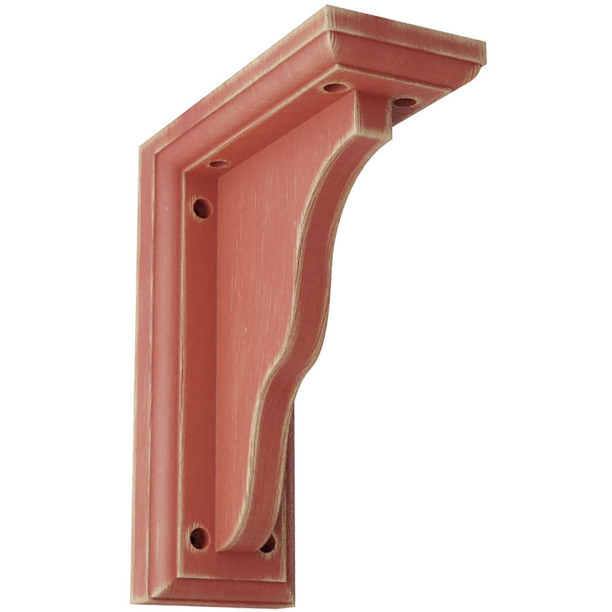Salvage Red Distressed Wood Vintage Corbel Bracket