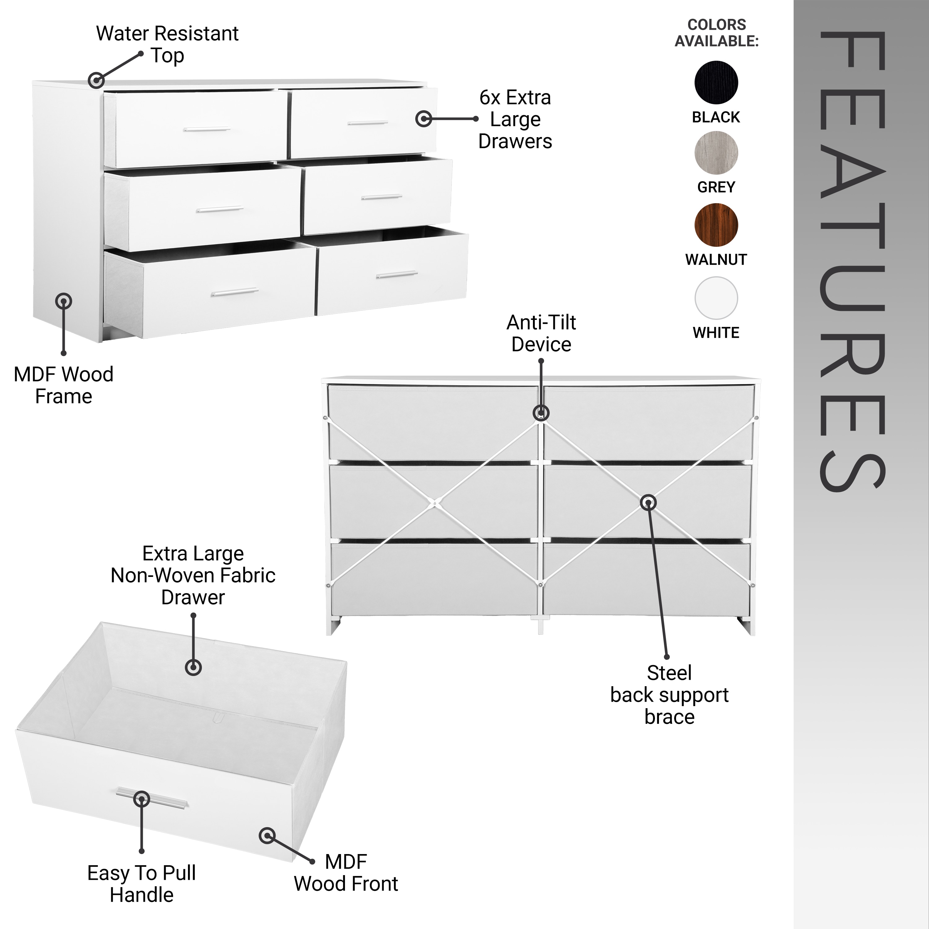 Clihome CL-JH-009016-BL-N dressers - View #7