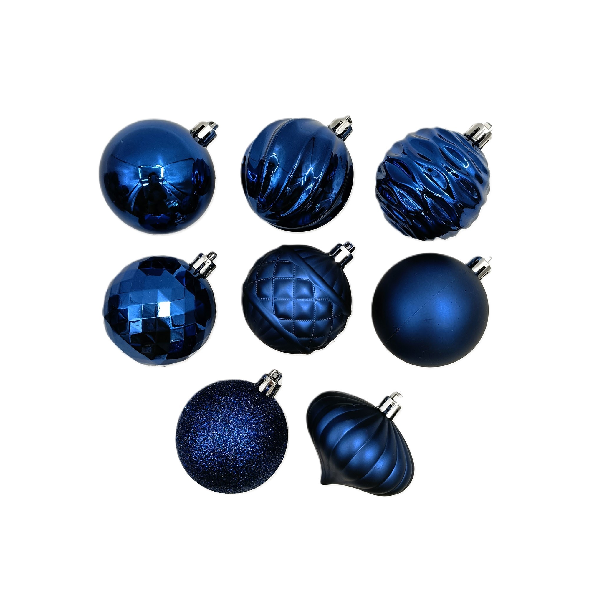 Holiday Living 014-2524-DBL 40 -Pack Blue Standard Indoor Shatterproof Ornament set