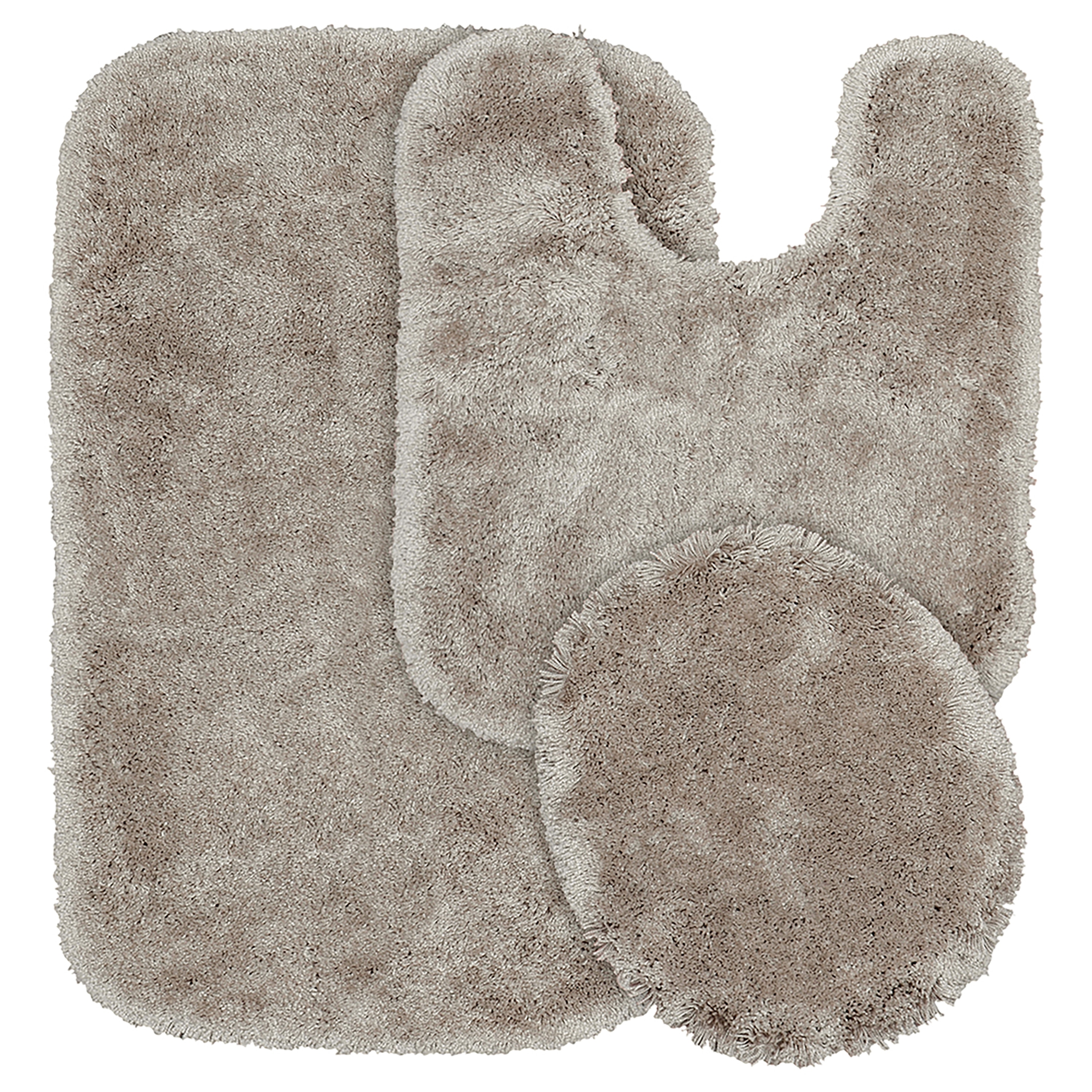 Garland Rug BA130W3P02J7 Finest Luxury 34-in x 21-in Taupe Nylon Bath mat set