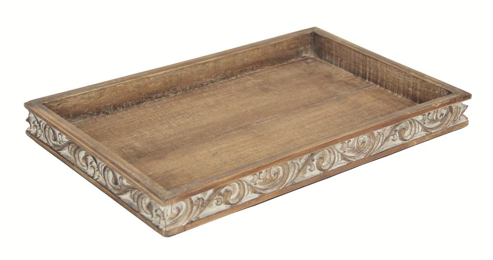 Cheung's Trays and Caddies 10.5-in x 16.5-in Brown Rectangle Serving ...