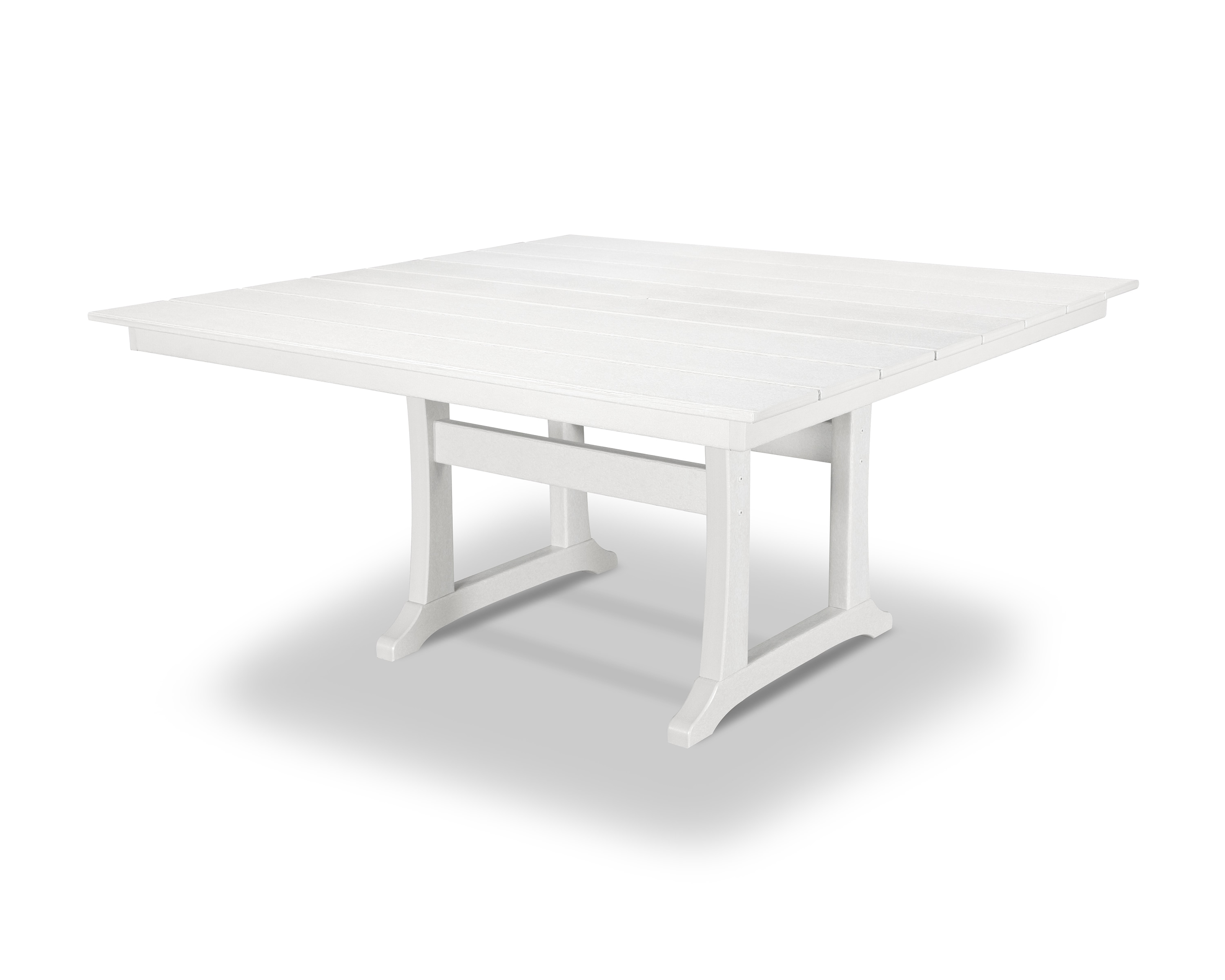 Trex Outdoor Furniture TXPL85-T1L1CW Tables Square Outdoor Dining Table 59.38-in W x 59.5-in L with Umbrella Hole