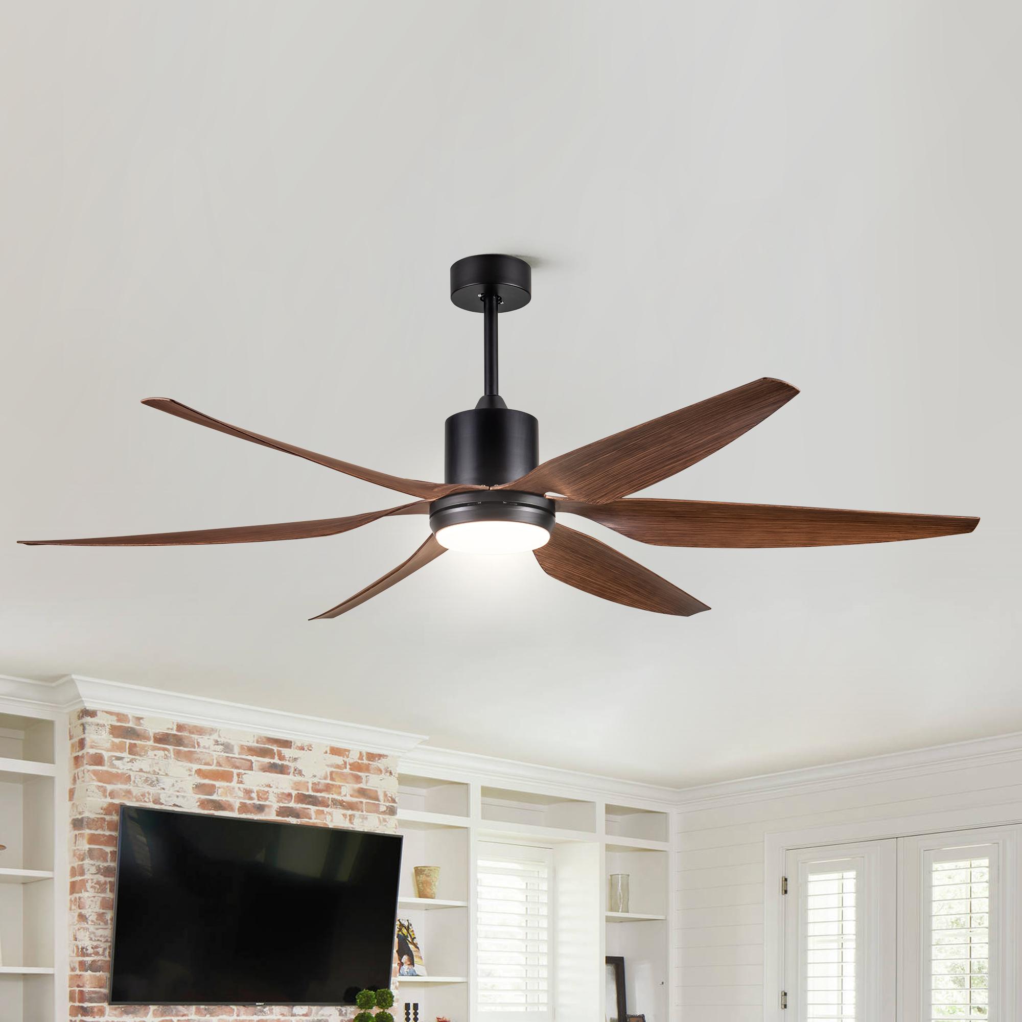 Bayfeve BFYH-121888-CF Adjustable Speed 66-in Color-Changing Integrated LED Outdoor Black with ABS Blades Ceiling Fan With Light - Remote Included ( 6 -Blade )
