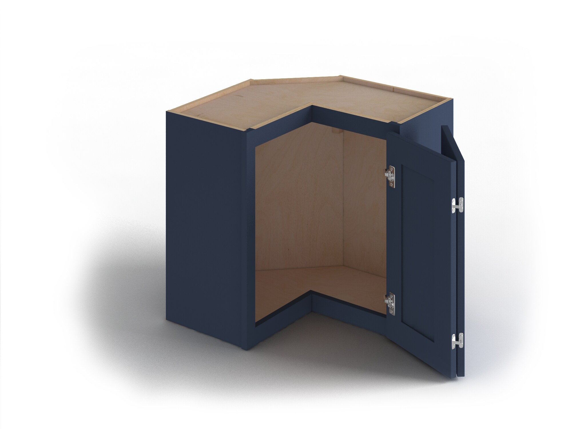 Valleywood Cabinetry 24-in W x 36-in H x 24-in D Marine Blue Birch L-shaped Corner Wall Ready To Assemble Plywood Cabinet (Flat Panel Shaker Style)