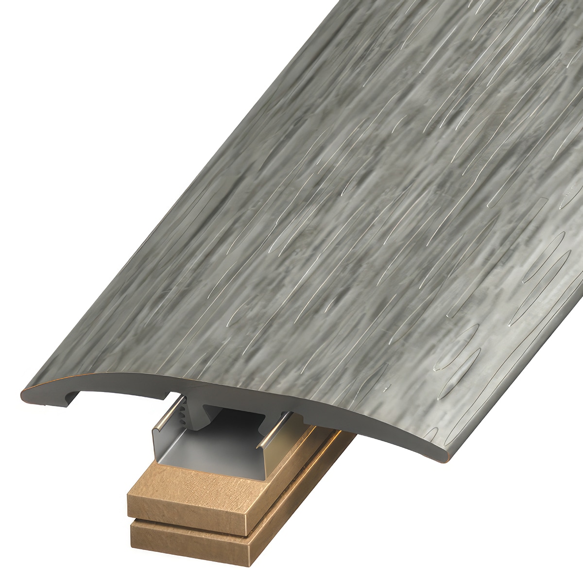 Versatrim SLT-121142 DecoCore Lucida-DecorCore-Charred Oak Prefinished 0.25-in T x 2-in W x 94-in L PVC 3-in-1 T-moulding/Reducer/Endcap