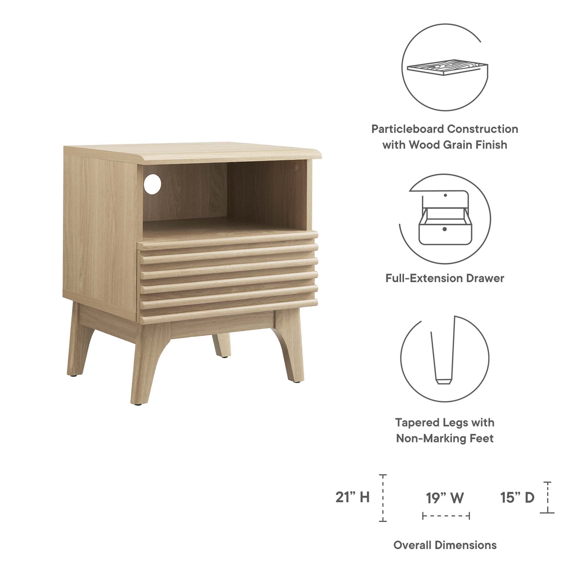 Modway MOD-7070-OAK nightstands - View #2