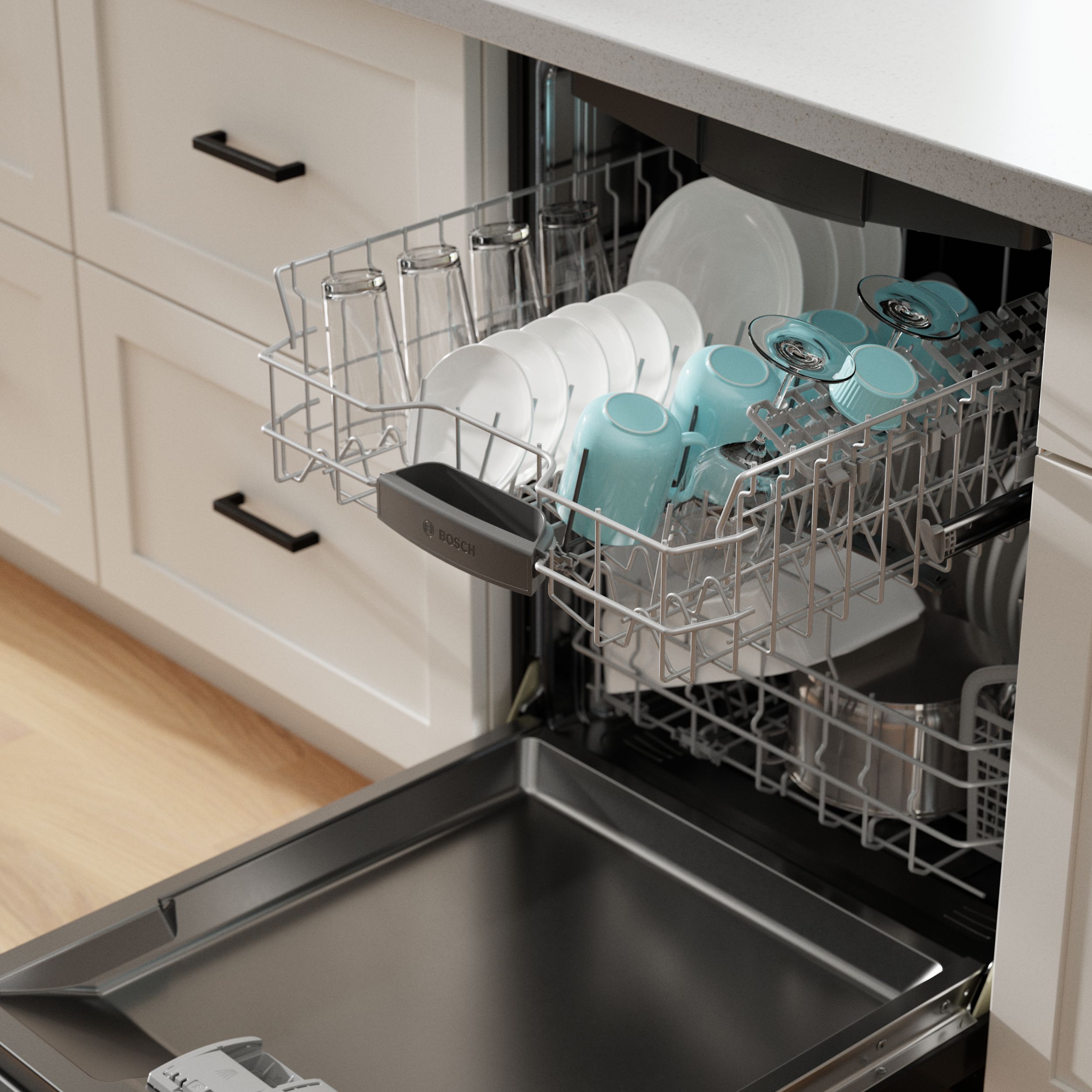 24" Black Stainless Steel Built-In Smart Dishwasher