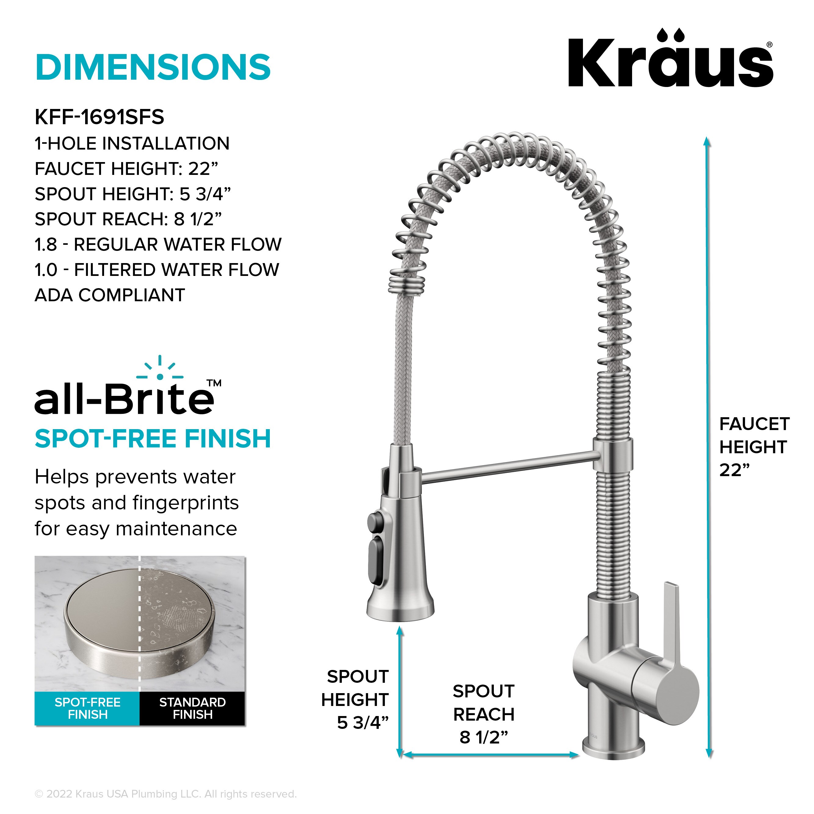 Kraus Purita Dual-stage Carbon Block Reverse Osmosis Filtration Under ...