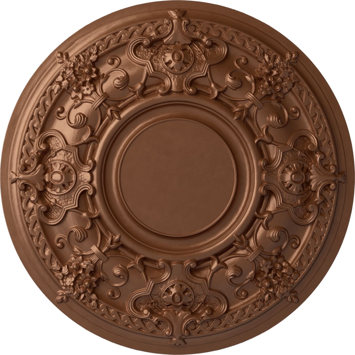 Ekena Millwork CM32JAPOS Jackson 32.75-in W x 32.75-in L Painted Polished Copper Polyurethane Whole Ceiling Medallion