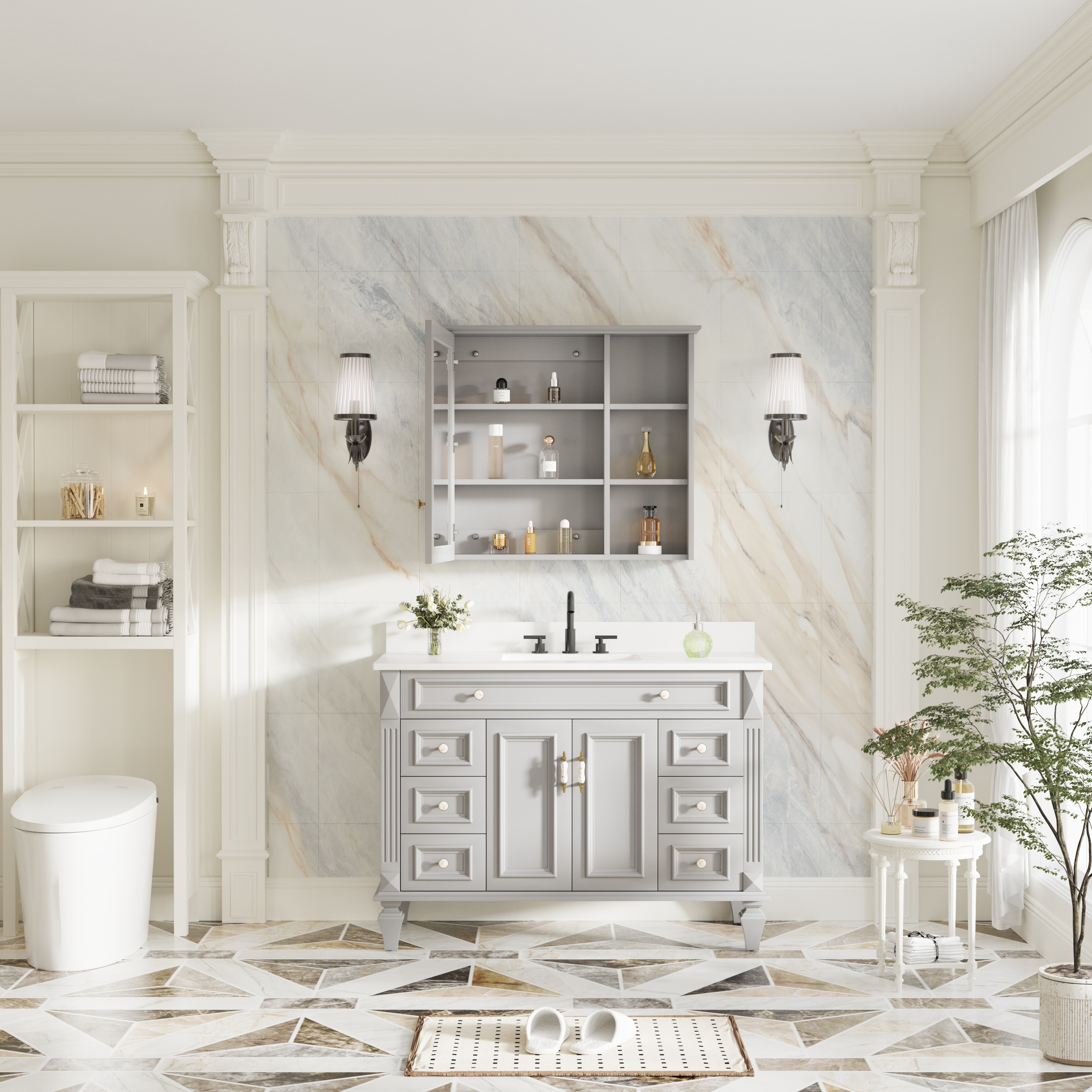 Forclover MF03ZC-WD34TG Bathroom-Medicine-Cabinets - View #9