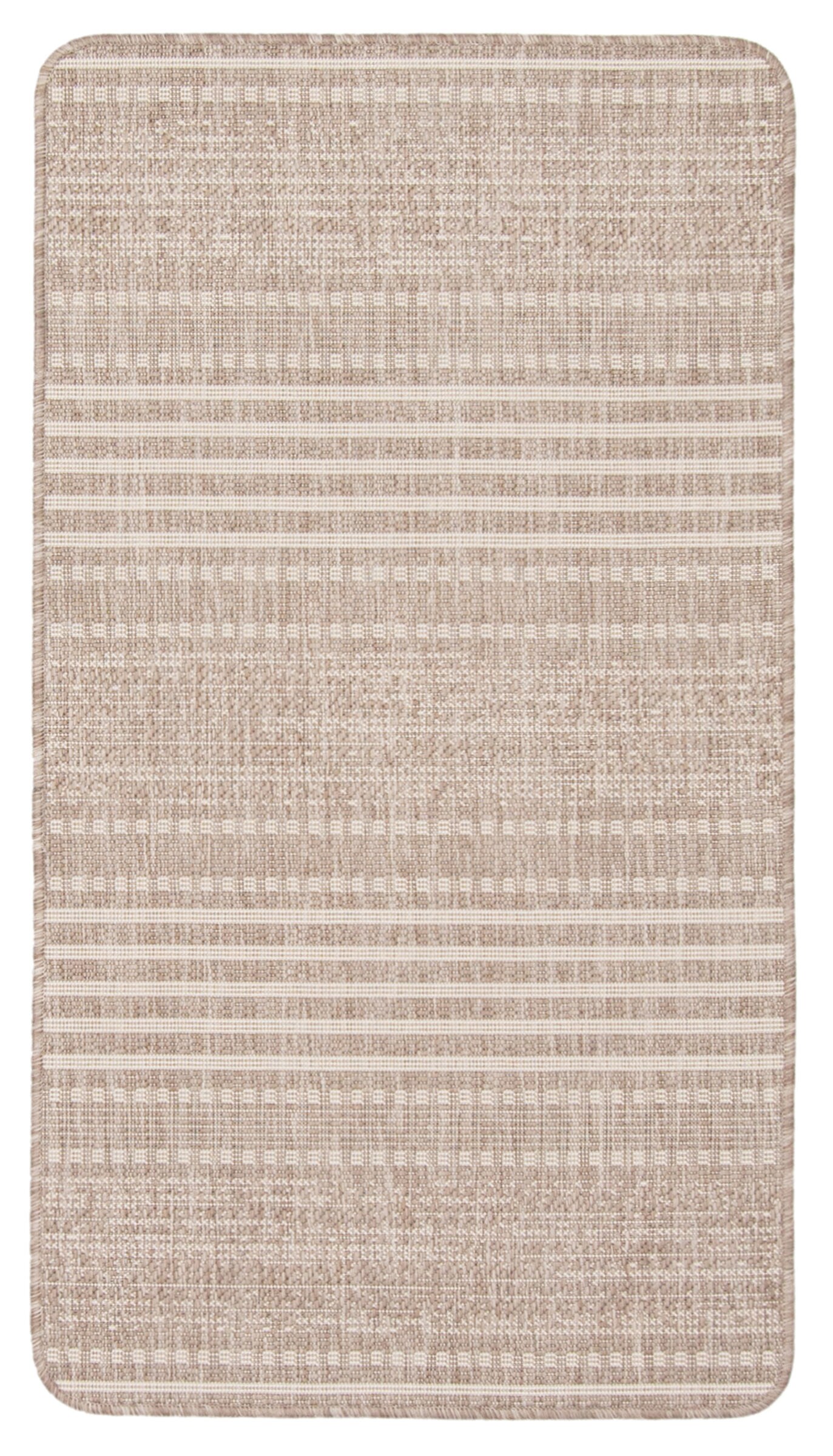 ECARPETGALLERY 353504 2 x 4 (ft) Polypropylene Taupe Rectangular Indoor Stripe Area rug
