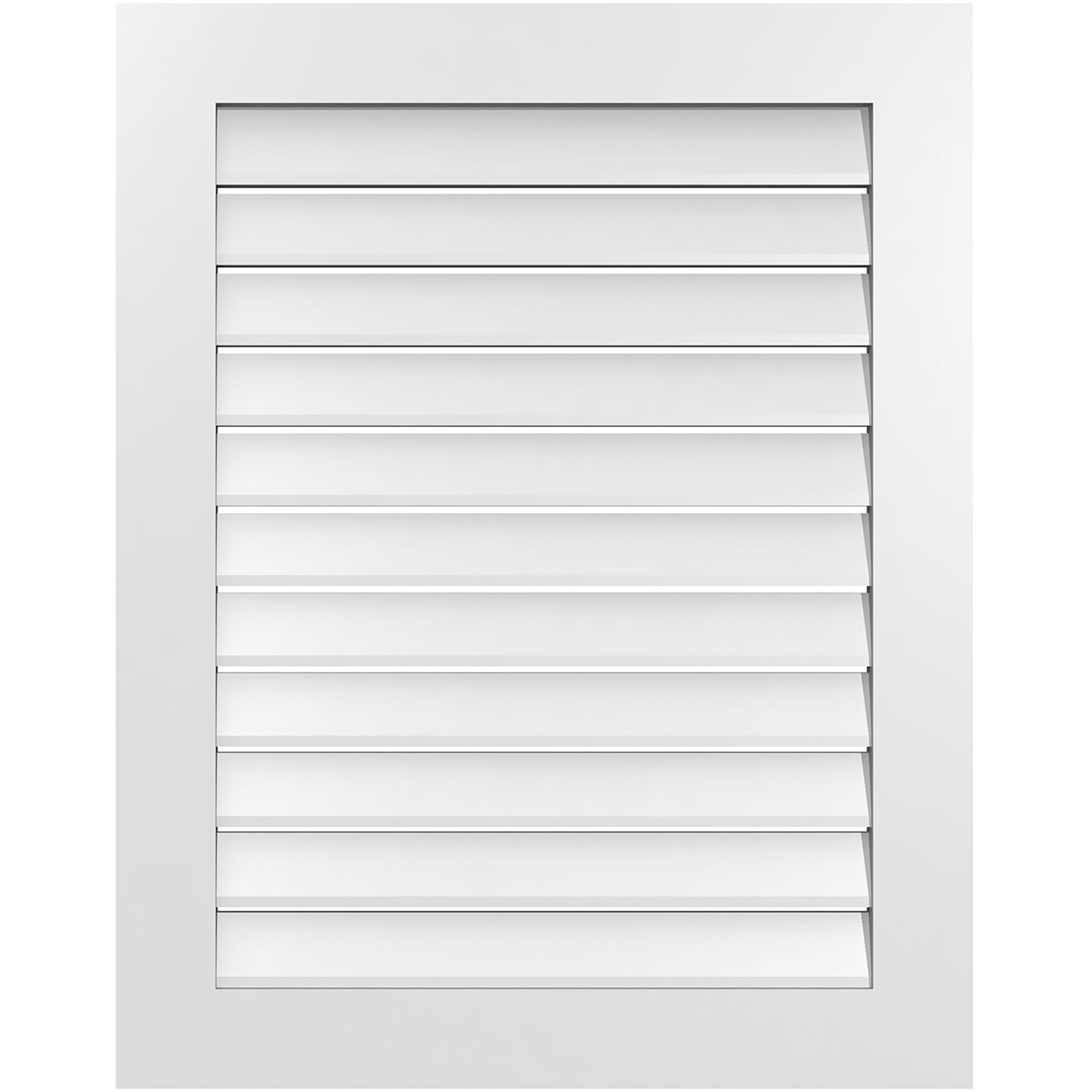 Ekena Millwork GVPVE30X3801SF 30-Inches x 38-Inches Off-white Rectangle PVC Gable Louver Vent