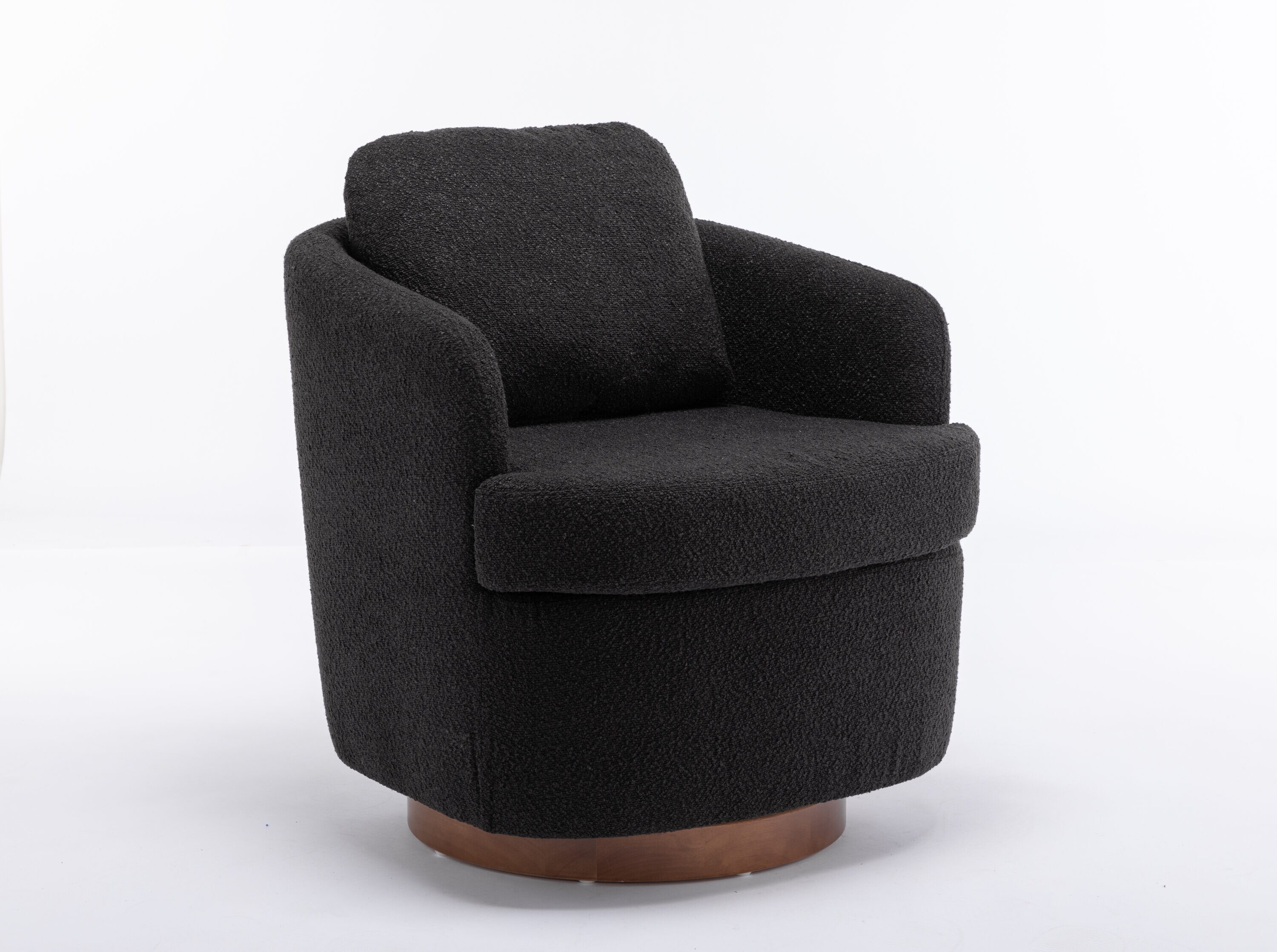 Lycvki 1612 Casual Black Chenille Swivel Accent Chair