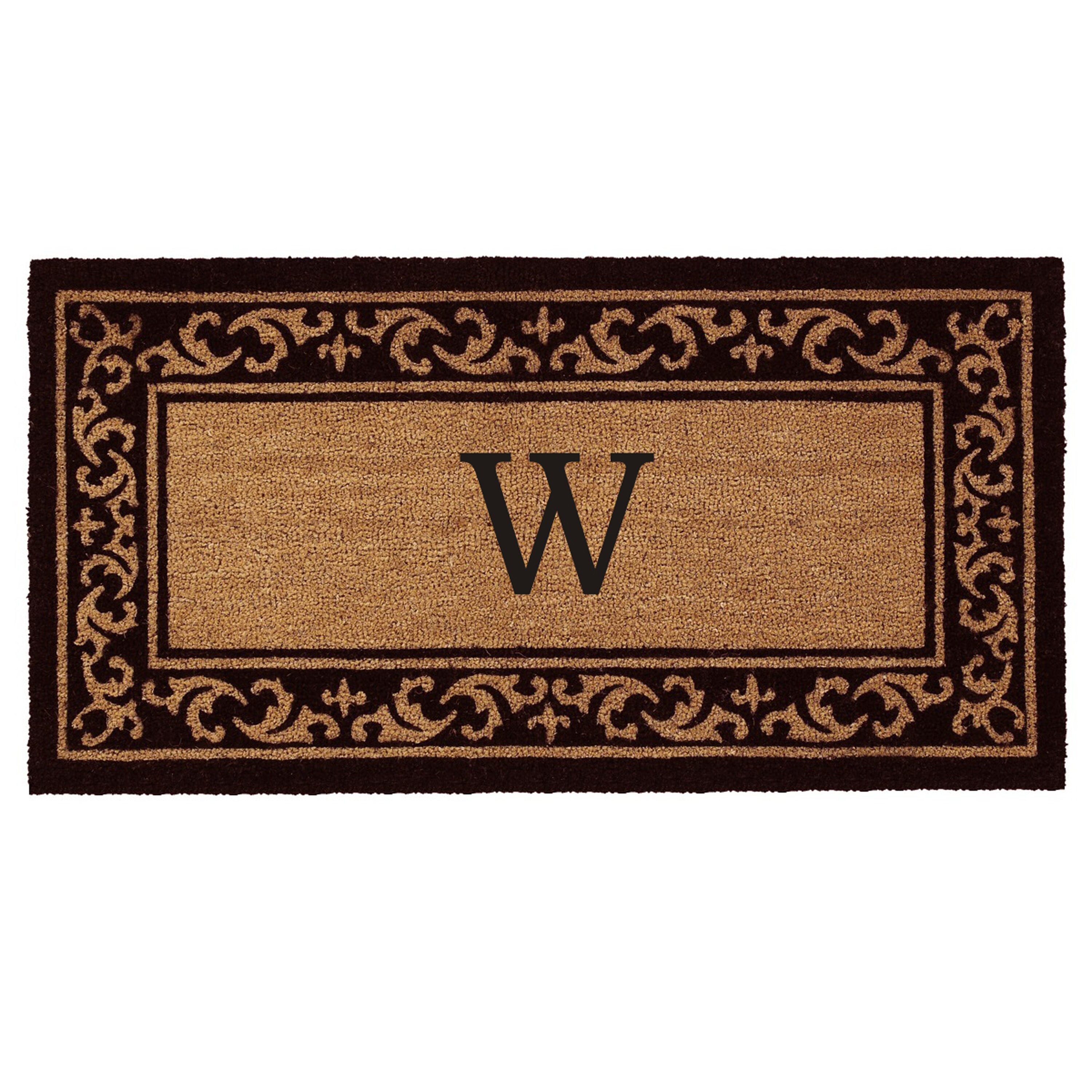 Callowaymills 120062448W 2-ft x 4-ft Natural/Black Coir/Vinyl Rectangular Indoor or outdoor Decorative Door mat