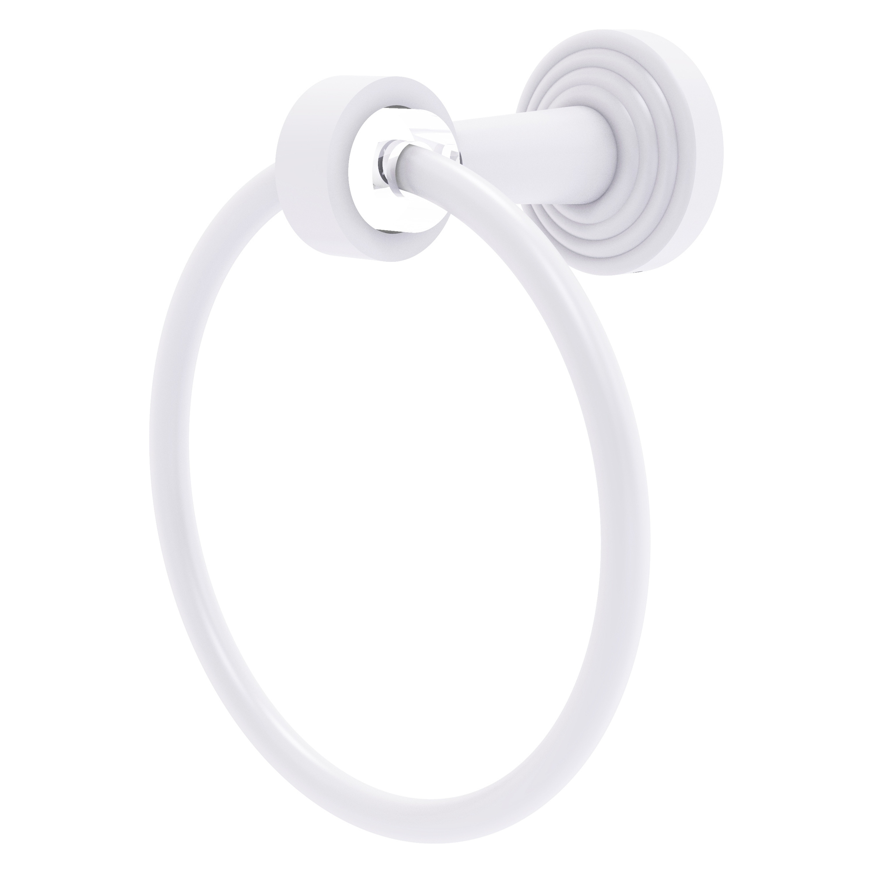 Allied Brass PB-16-WHM Pacific Beach Matte White Wall mount Single Towel Ring