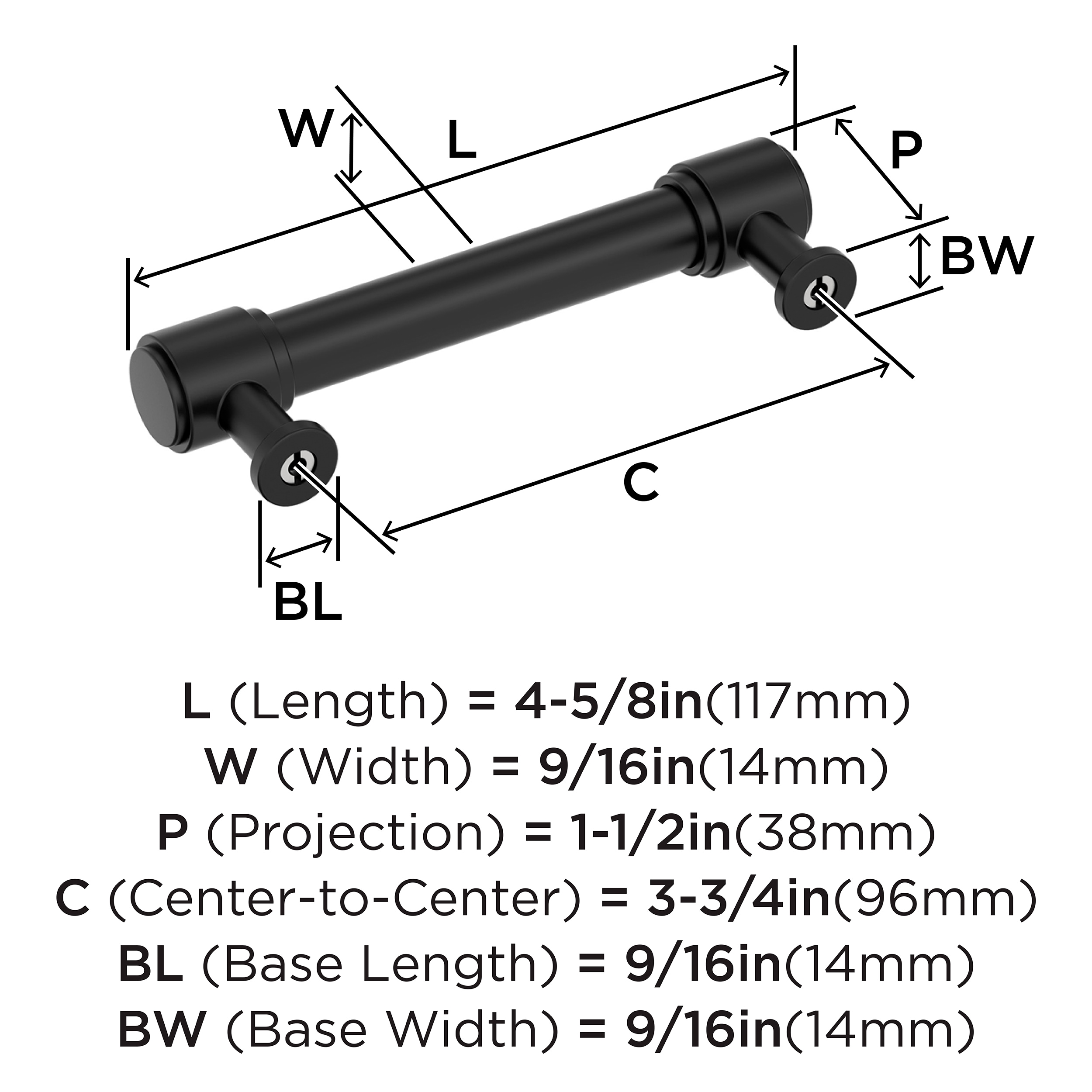 Amerock BP37463MB Cabinet-Pulls - View #4