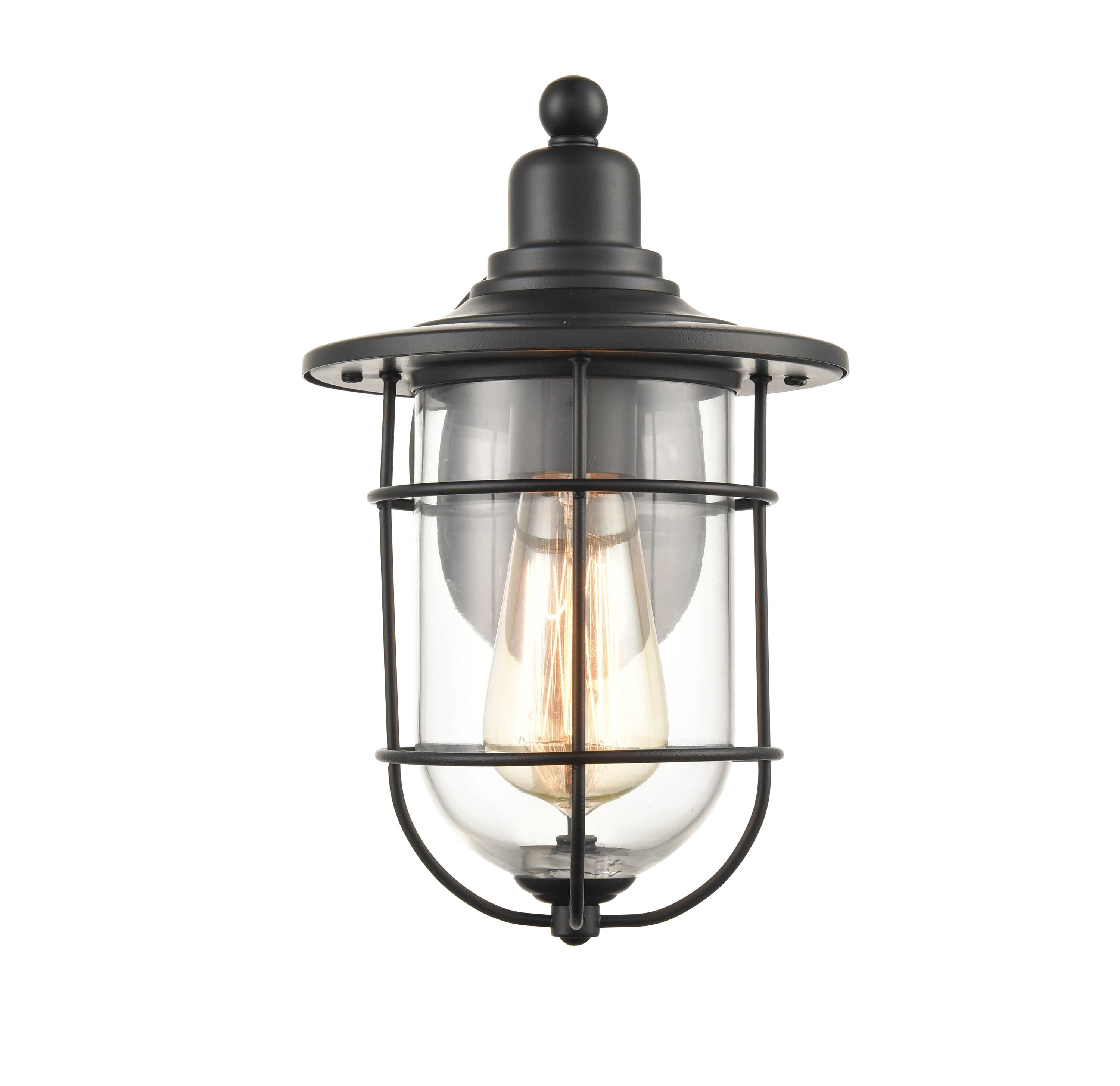 Black 11" Direct Wired Electric Outdoor Sconce