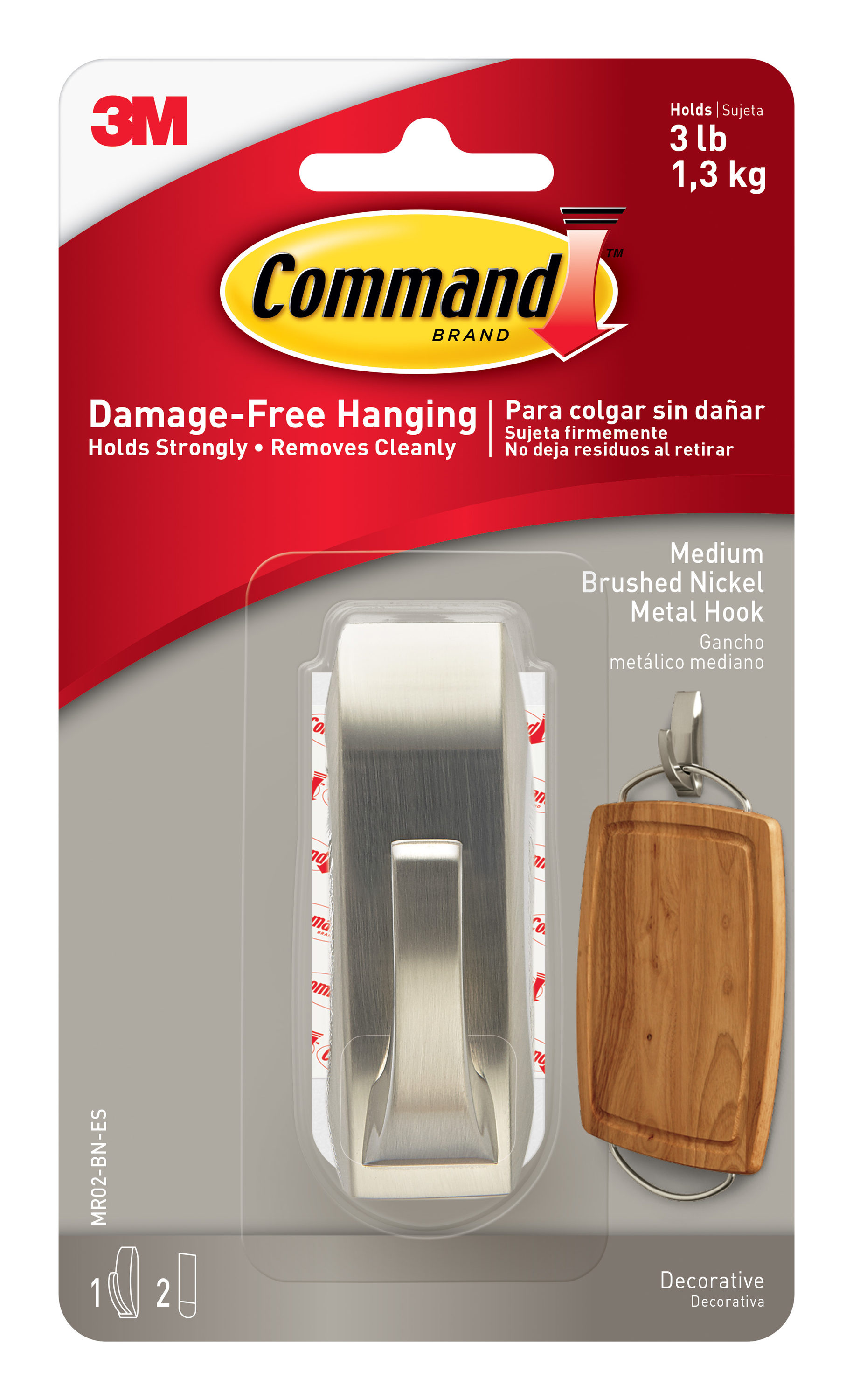 Command™ Damage-Free Hanging Medium Wire Hooks - Clear, 2 pk - Foods Co.