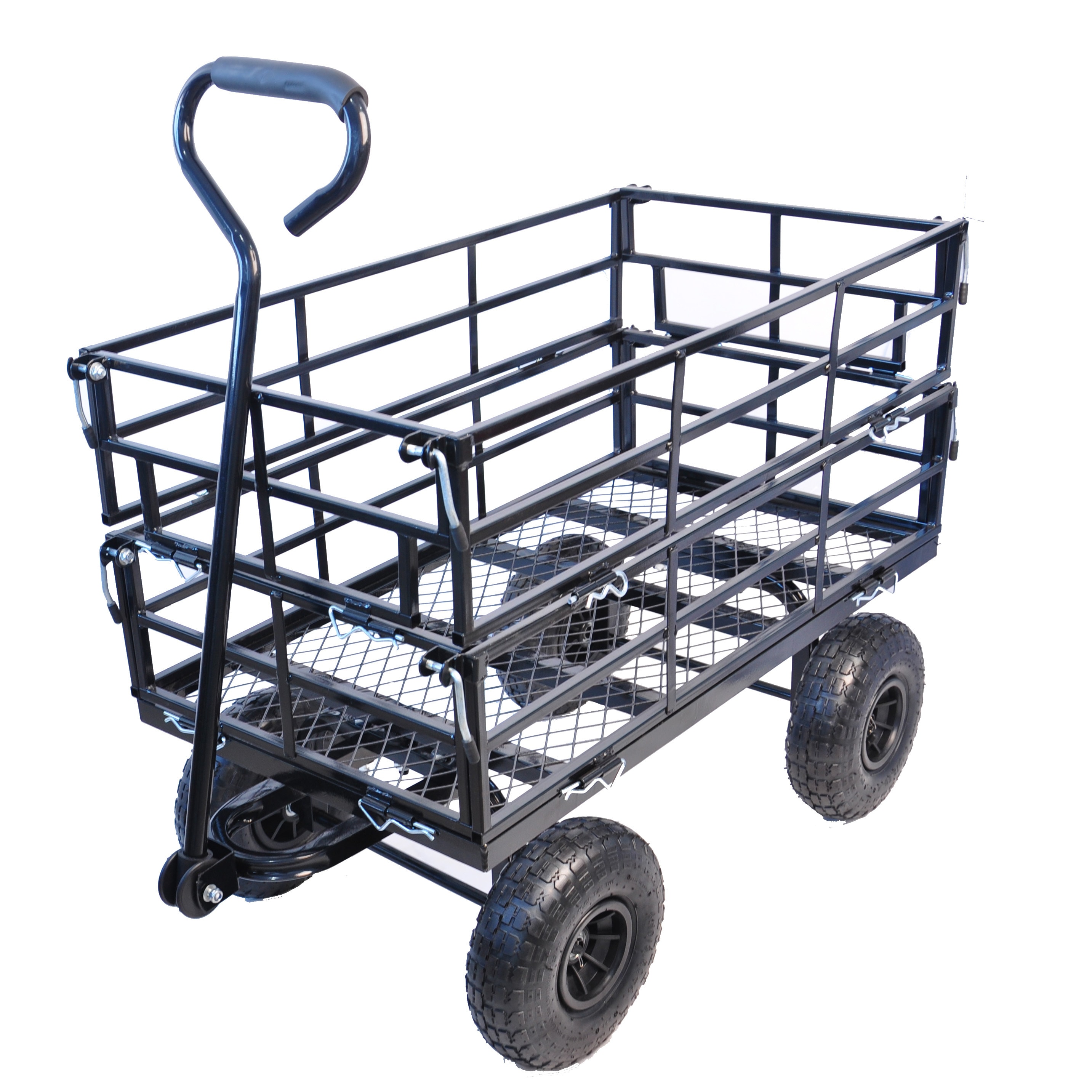 Maocao Hoom Black Heavy-Duty Steel Wagon Cart with 550 lbs. Weight Limit, 5 Cu. Feet Capacity, and 10-Inch Pneumatic Tires BH84159 Sansujyuku sansujyuku.com