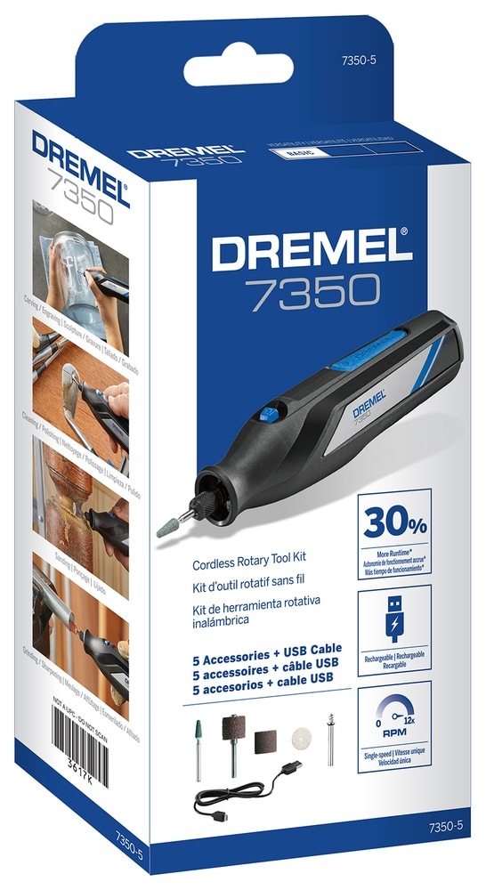 Dremel 7350-5 1-speed Cordless 4-volt Multipurpose Rotary Tool Kit in the  Rotary Tools department at