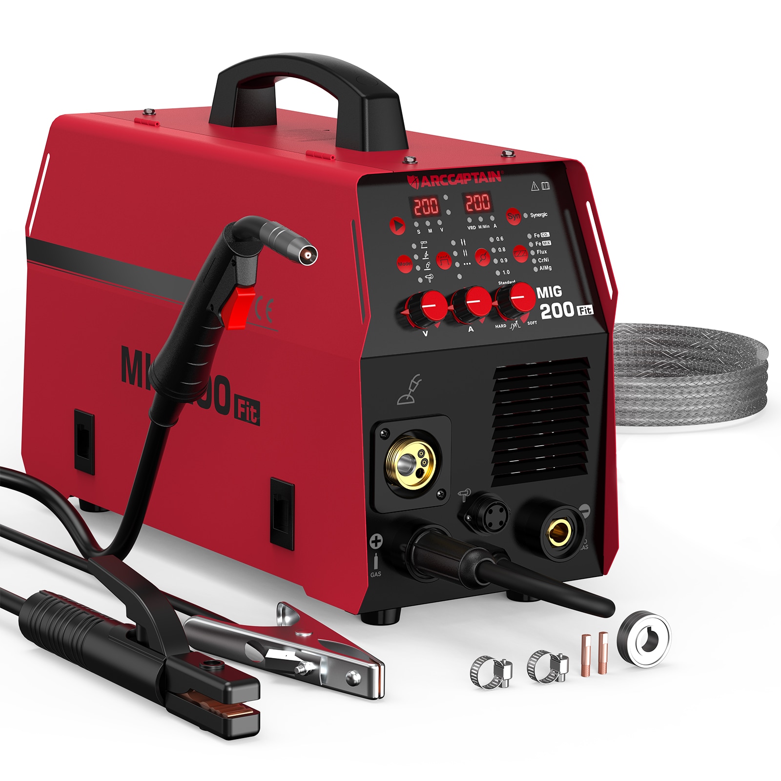 Arccaptain  110 or 220 -Volt 200 -Amp Multi-process MIG Flux-cored Wire Feed Welder