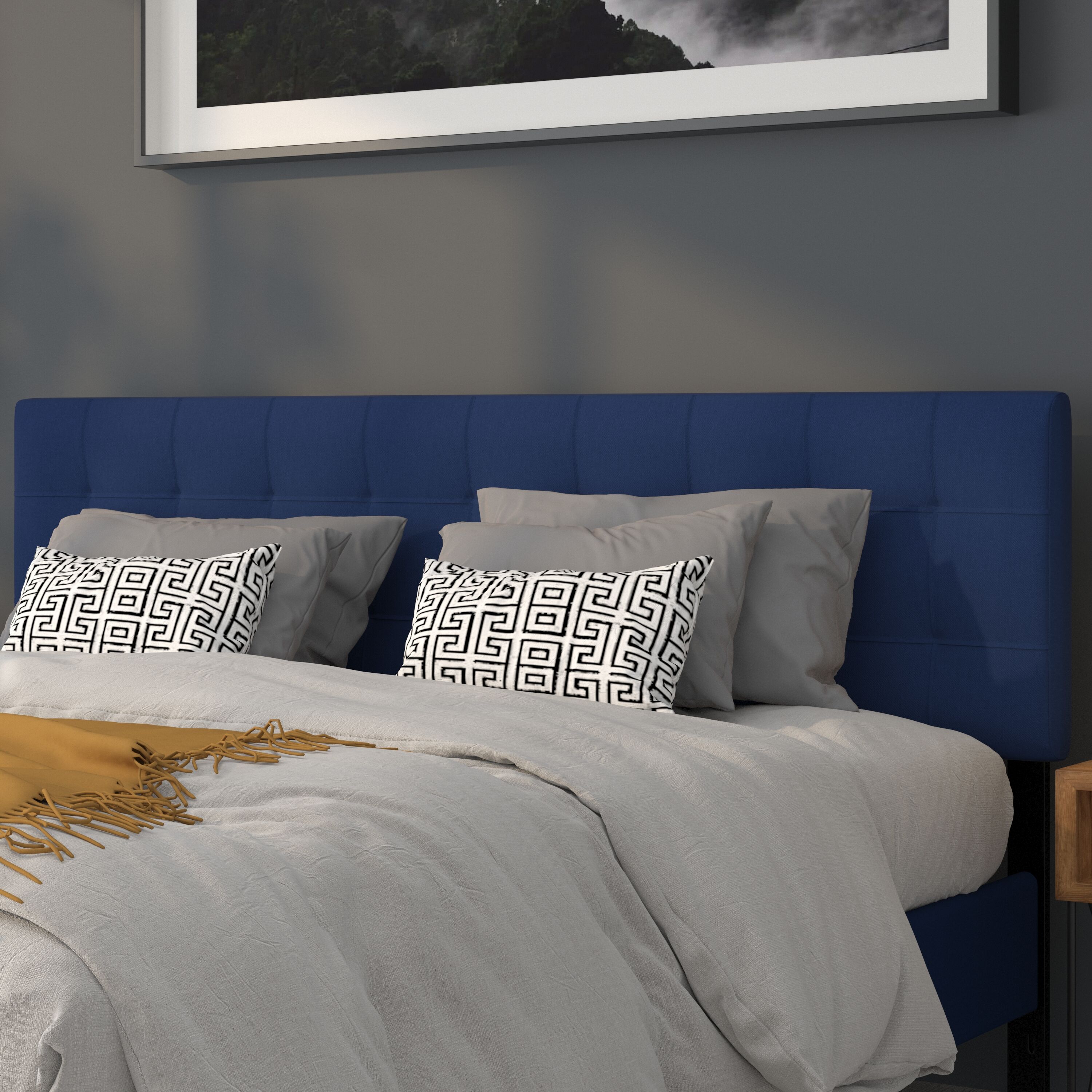 Flash Furniture 889142217114 Bedford Navy King Polyester Upholstered Headboard