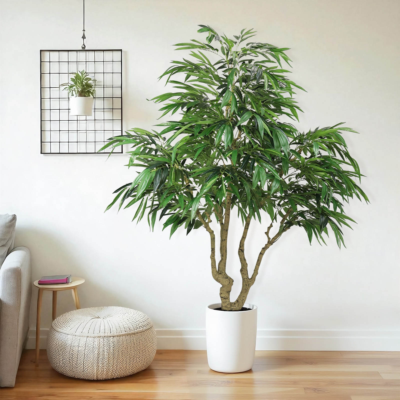 GDFStudio 7FT Artificial willow Tree Indoor Faux slik Greenery Plant for Home Apartment or Office Decoration