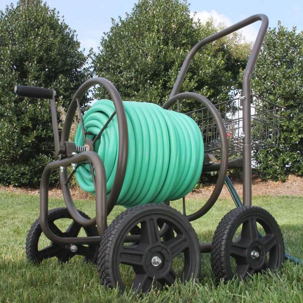  Glitzhome Garden Hose Reel Cart with Wheels, 250-Feet