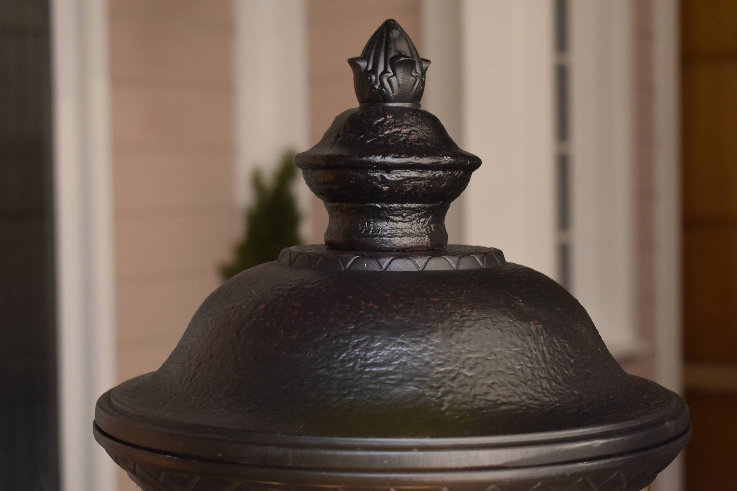 Oriental Bronze 26-Inch Outdoor Post Light with Water Glass Shade