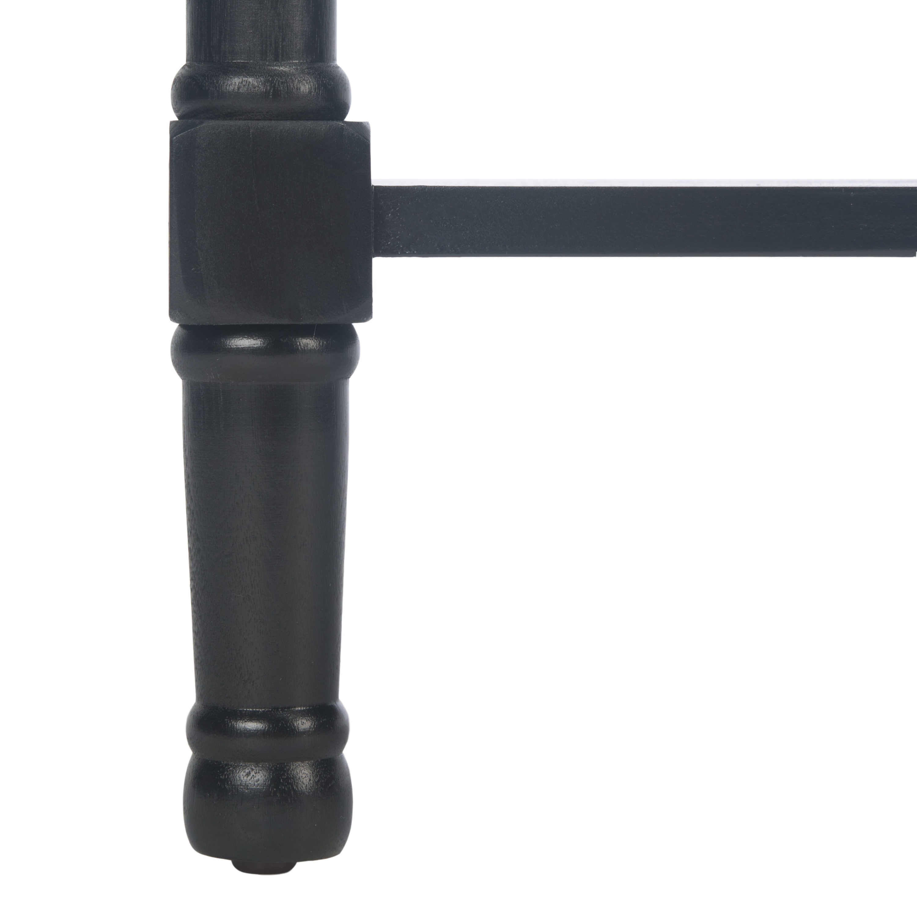Allura Black Wood and Metal Console Table with Storage