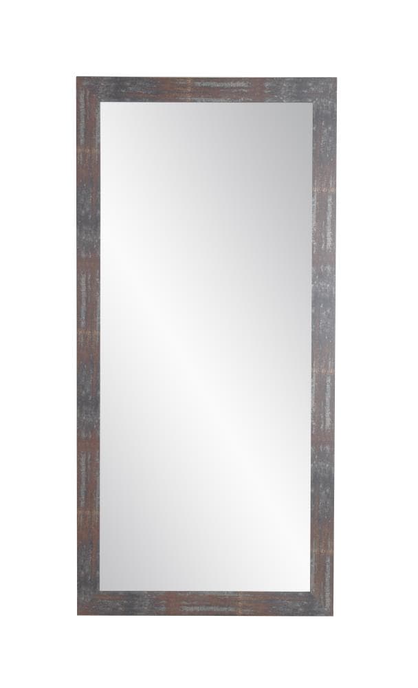 BrandtWorks AV90TALL 32-Inches W x 65.5-Inches H Rectangle Red/Brown/Faux Metal Framed Full Length Vanity Mirror