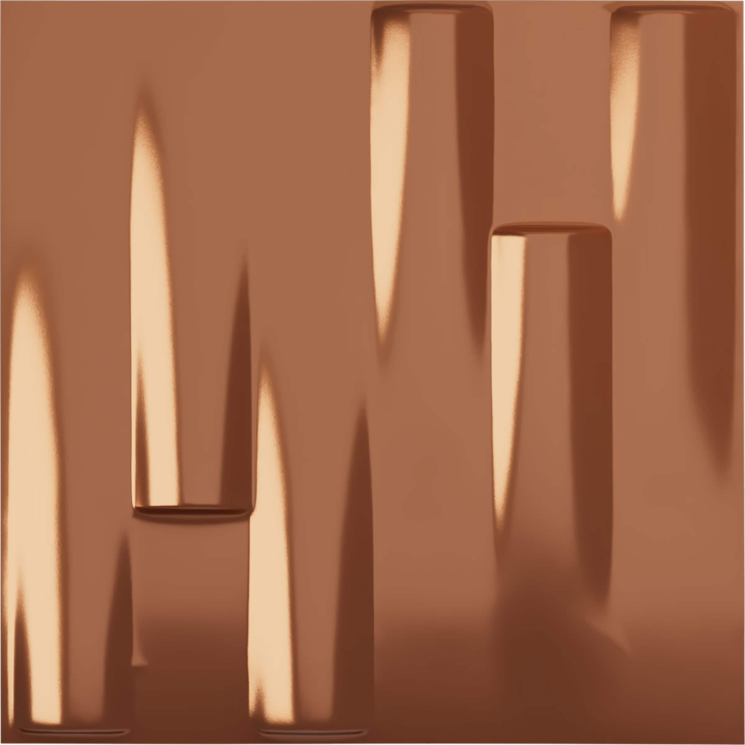 Ekena Millwork WP20X20HABCO 19-5/8-in x 19-5/8-in Embossed Bright Coat Copper PVC Wall Panel Abstract