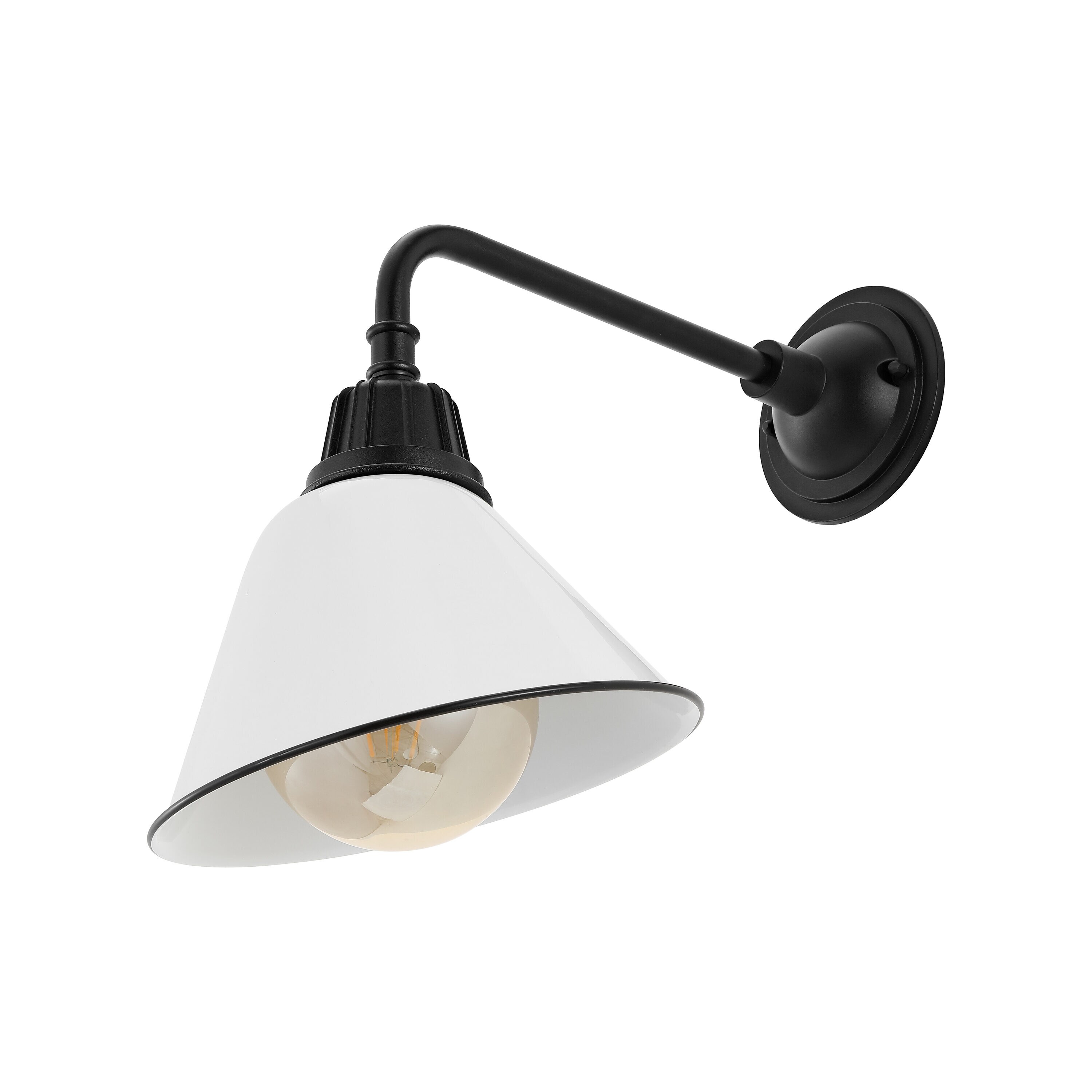 Croydon 9.63" White Iron LED Gooseneck Outdoor Sconce