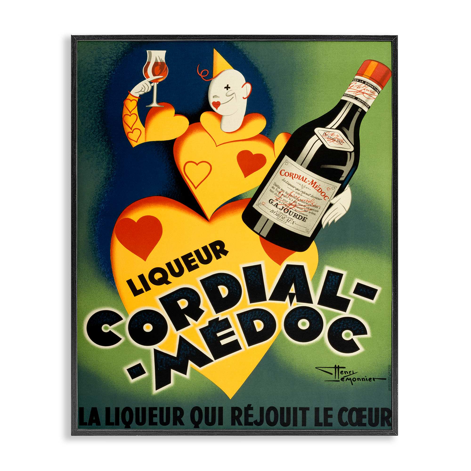 Stupell Industries BT-381-FR-11X14 Retro Vintage Wine Advertisement Black Framed Giclee Art By Marcus Jules 11 x 14