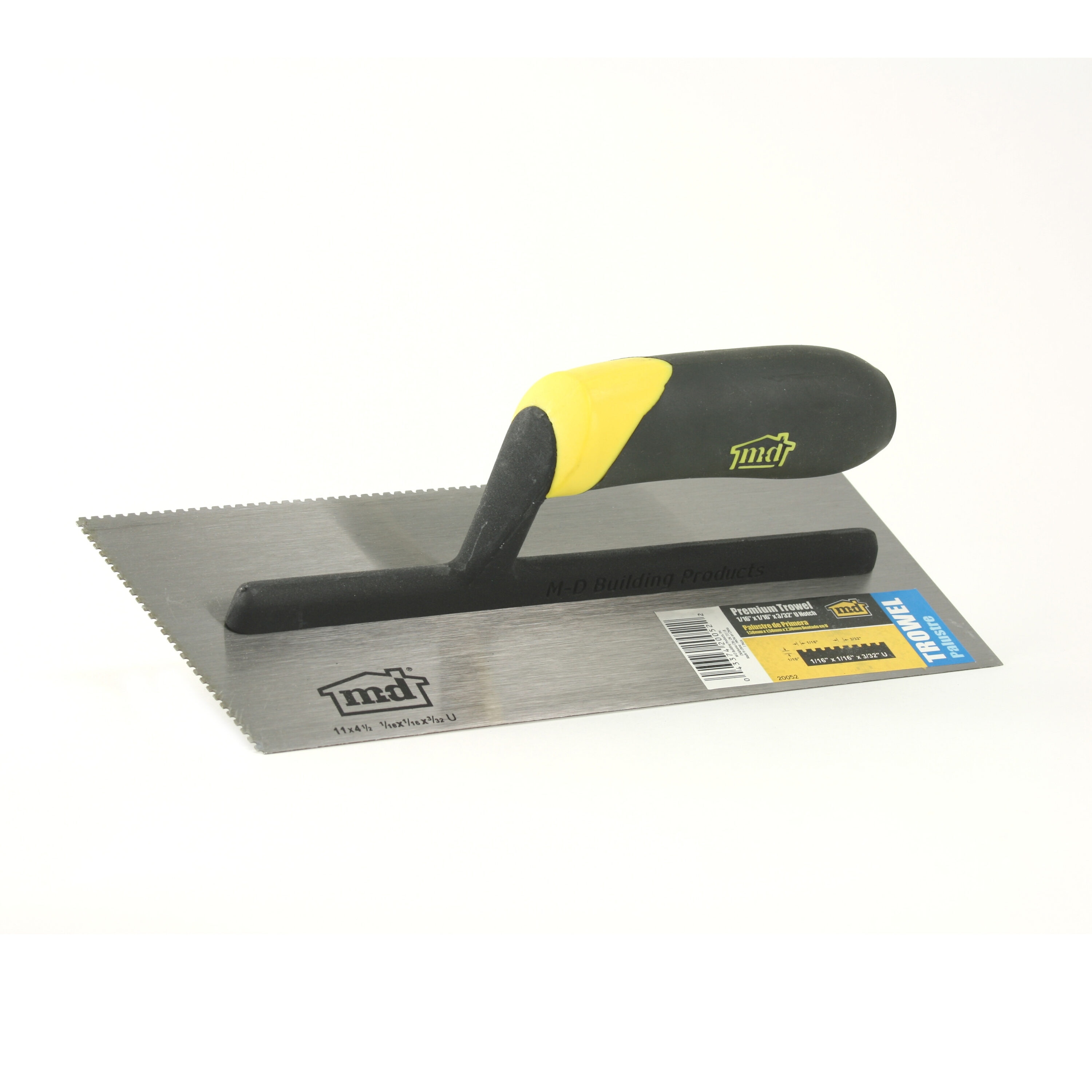 M-D 20052 1/16-in x 3/32-in x 1/16-in Ground Steel U-notch Carpet Floor Trowel