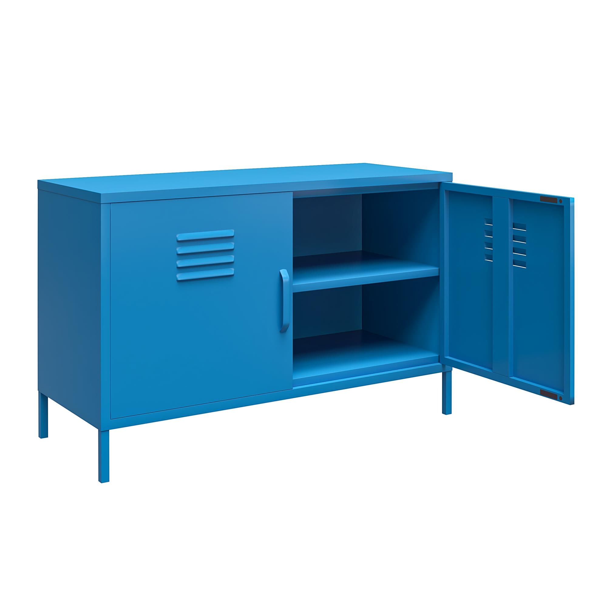 Bright Blue Metal Locker Accent Cabinet with Adjustable Shelving