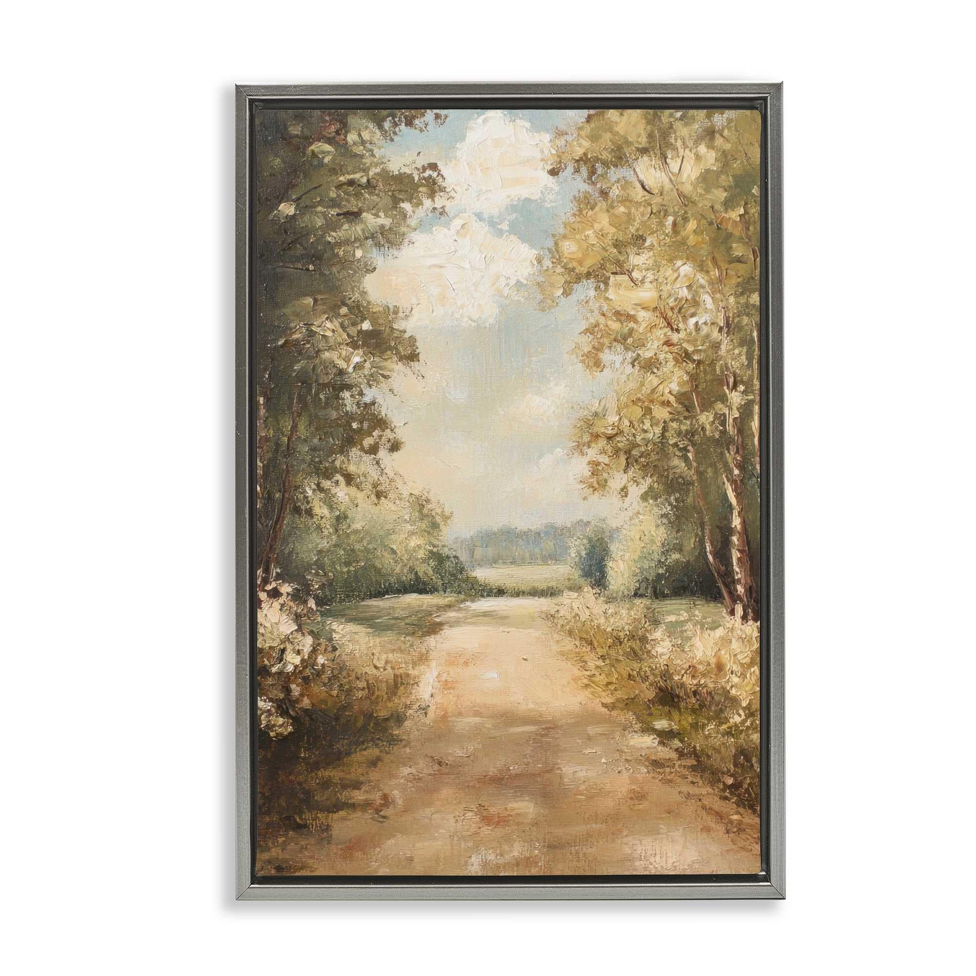Stupell Industries BT-825-FFL-20X30 Walk Through Country Forest Gray Framed Floater Canvas Wall Art By Petal Prints Design 21 x 31