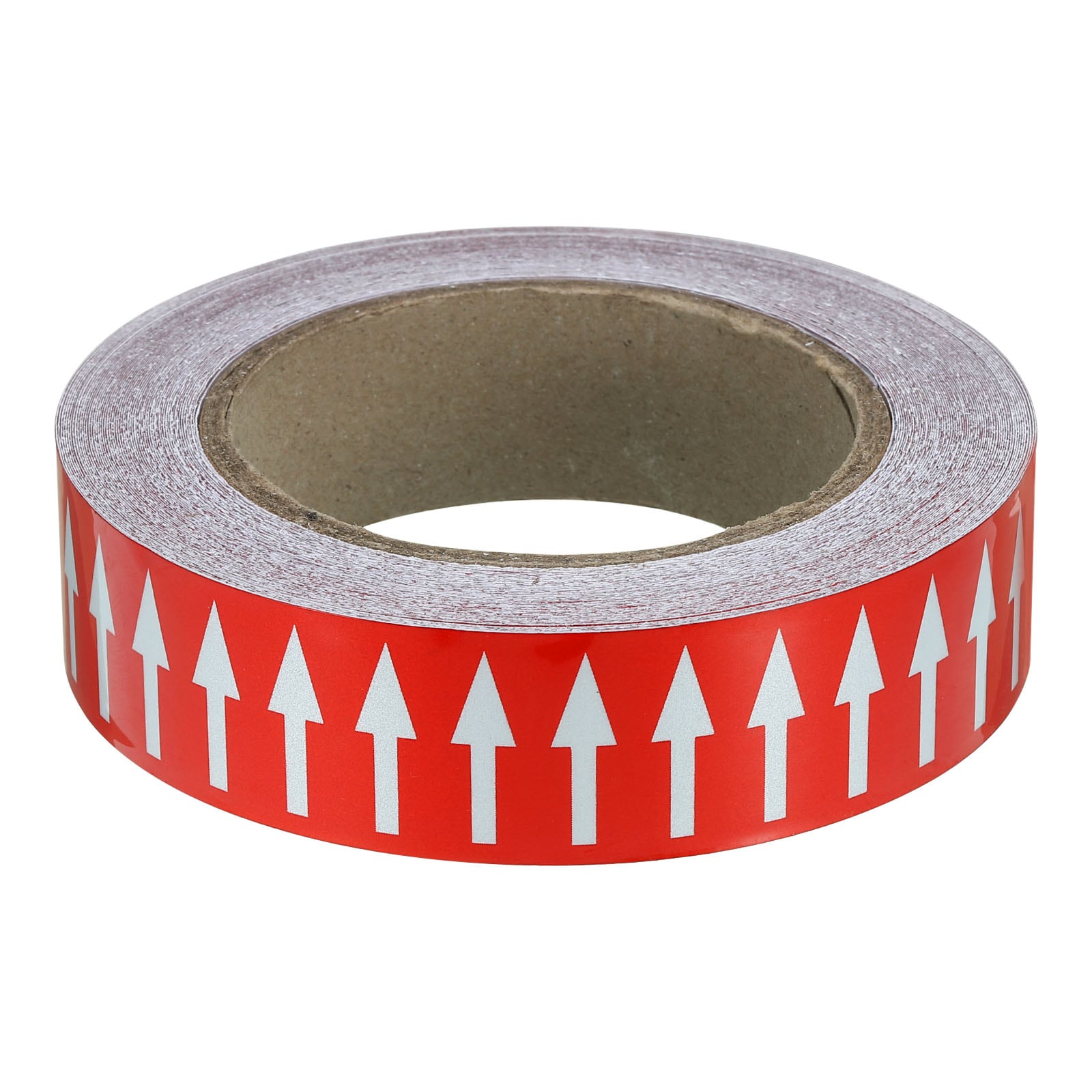PATIKIL Directional Flow Arrow Tape 1.2inchx65inch Adhesive Pipe Identification Marking Stickers for Pipe Flow Labeling White on Red