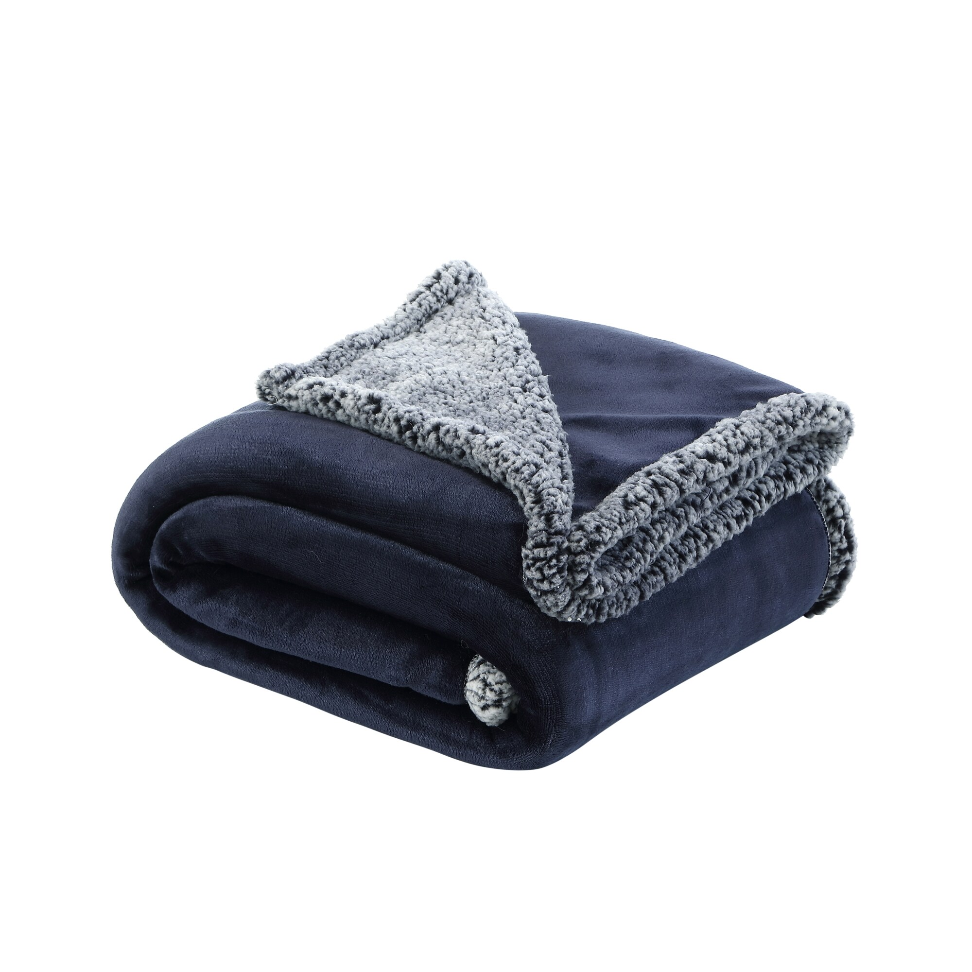 Cozy Tyme T173-20NYC-LS Orville Navy 50-in x 60-in Polyester Throw