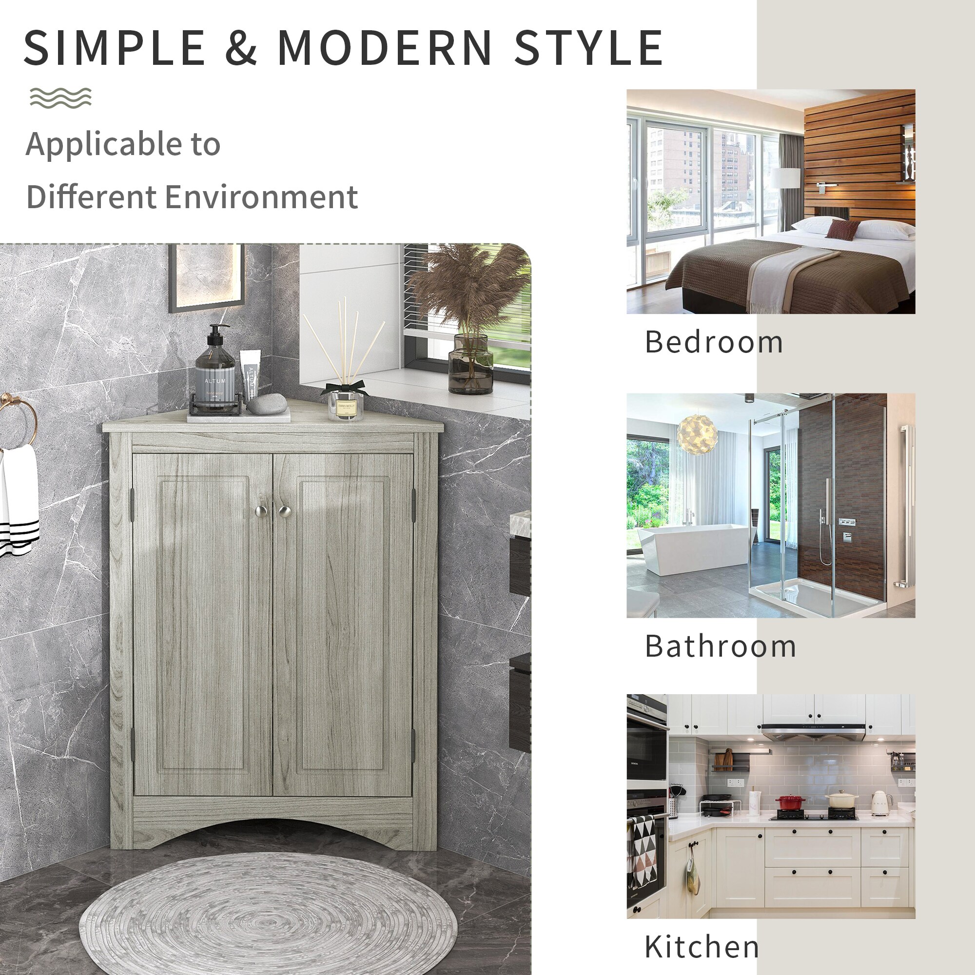 WELLFOR GIG-BY-01OAK Linen-Cabinets - View #8