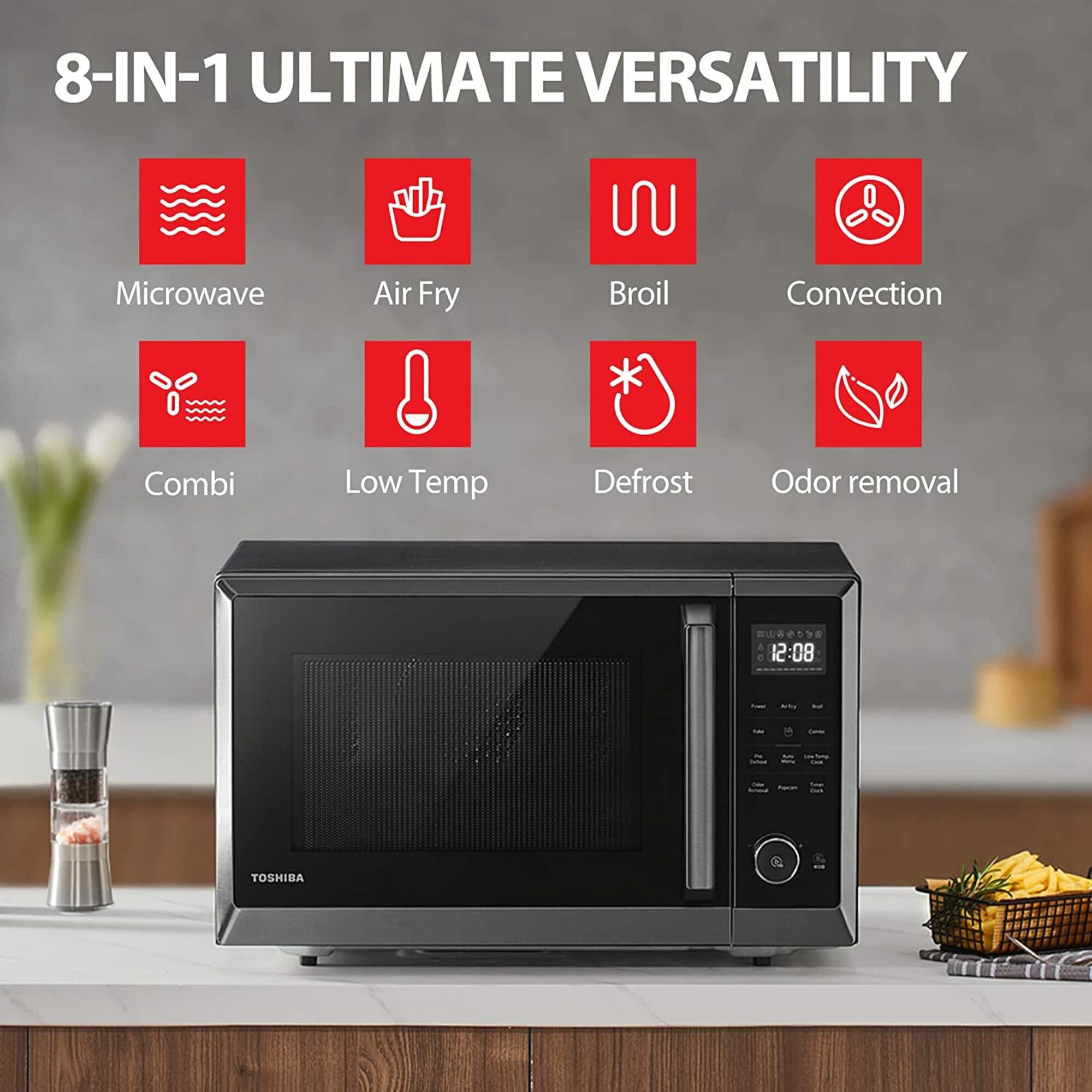 Toshiba ML2-EC09SAIT(BS) 6 In 1 Countertop Microwave Oven w